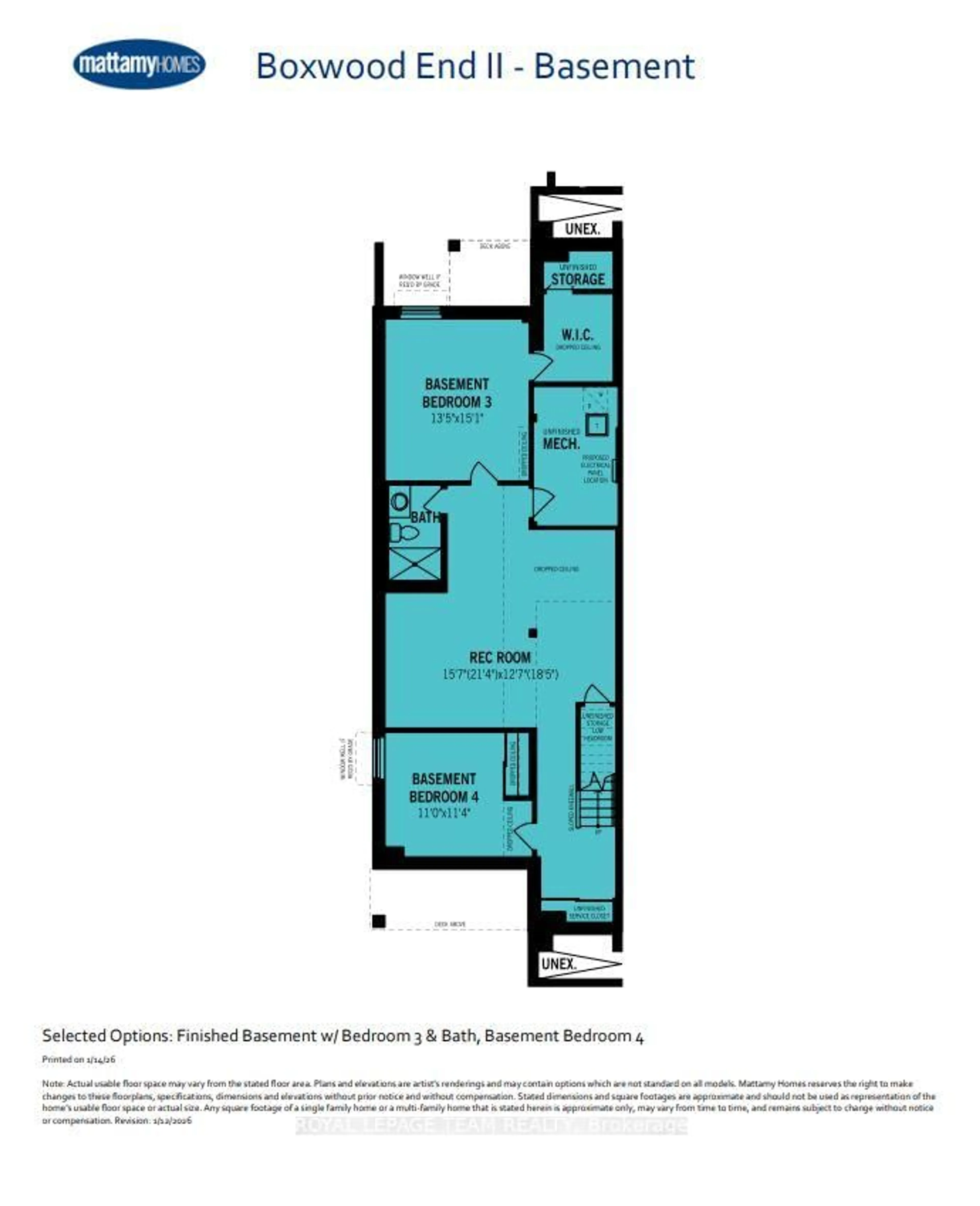 Floor plan for Lot 1515 (Half Moon Bay), Ottawa Ontario K2J 7K6