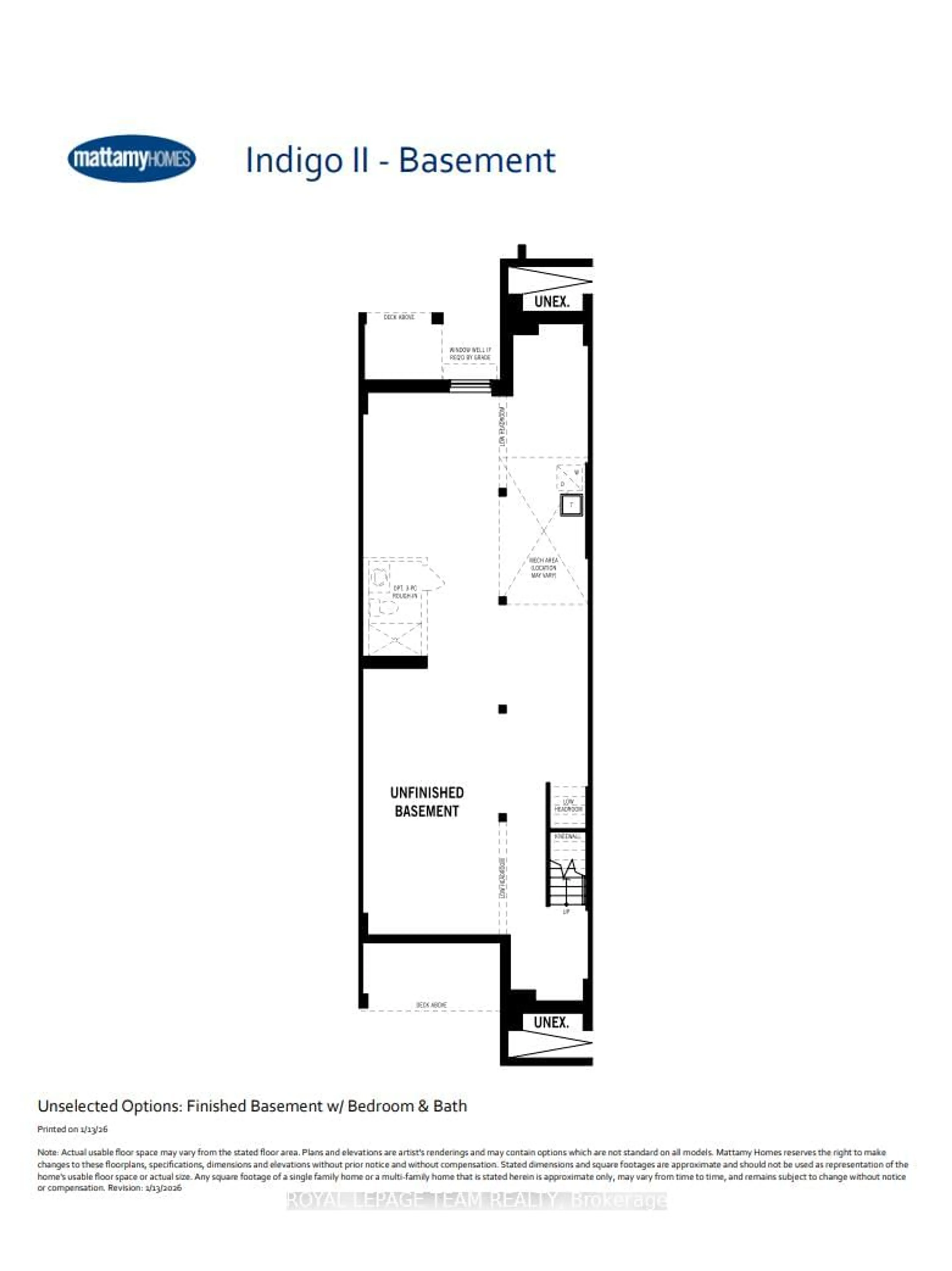 Floor plan for Lot 1516 (Half Moon Bay), Ottawa Ontario K2J 7K6