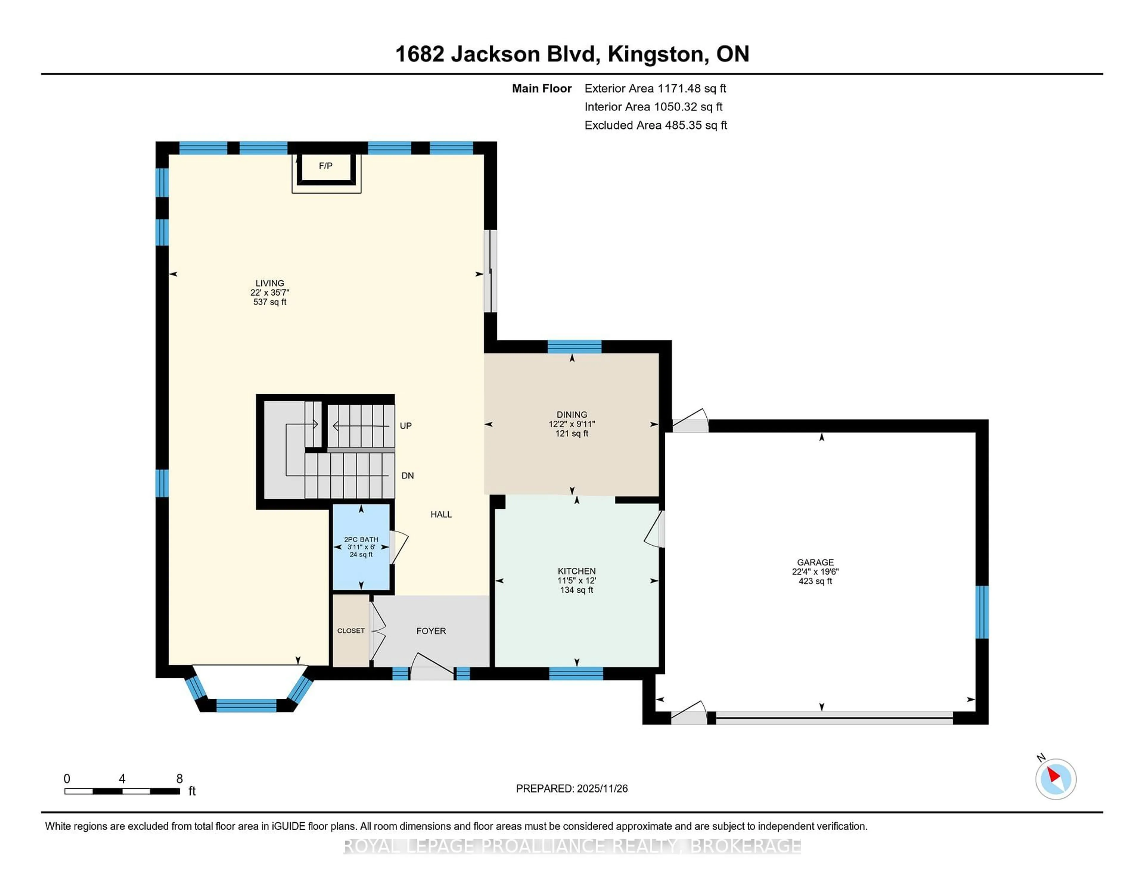 Floor plan for 1682 Jackson Blvd, Kingston Ontario K7L 4V1