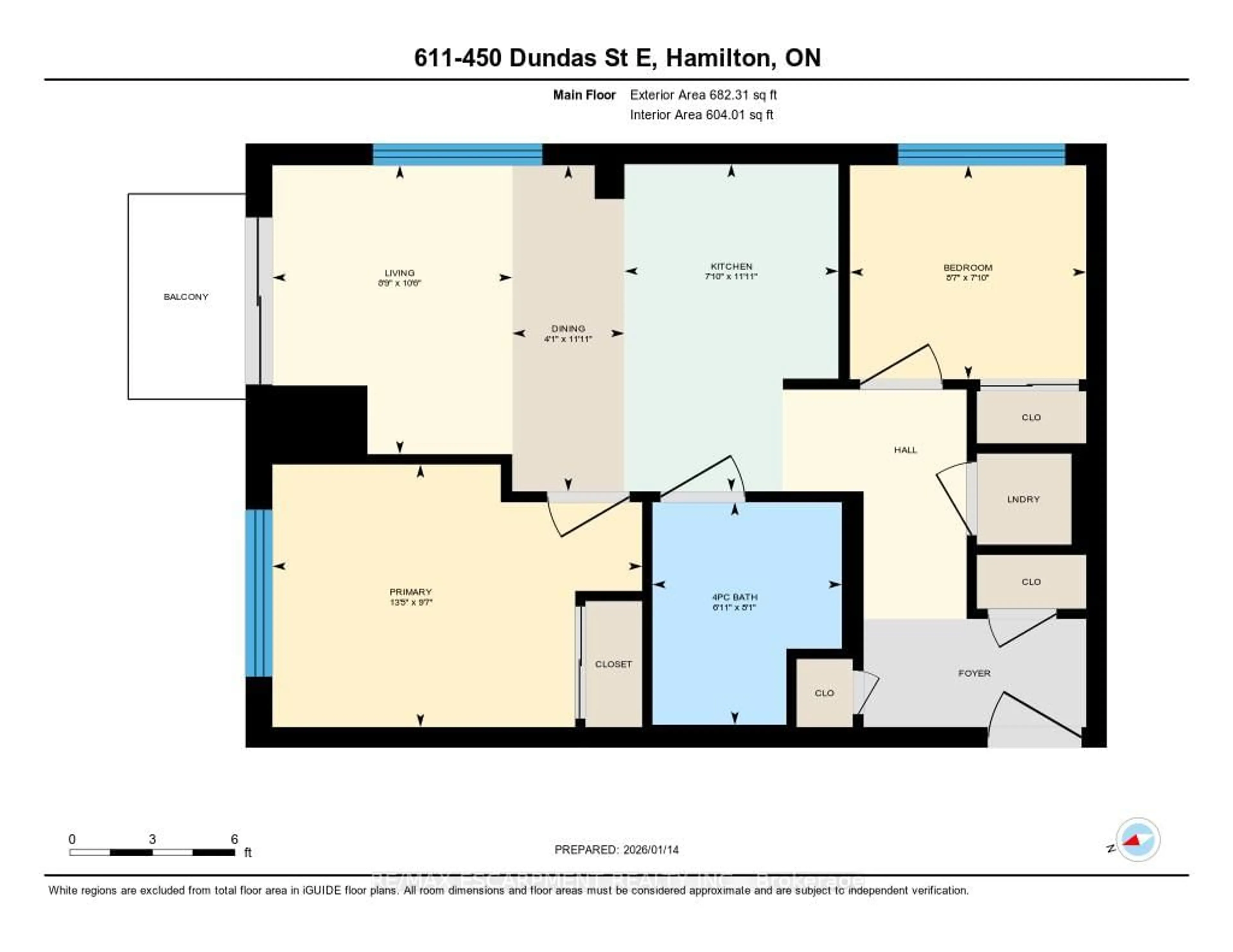 Floor plan for 450 Dundas St #611, Hamilton Ontario L8B 1Z2