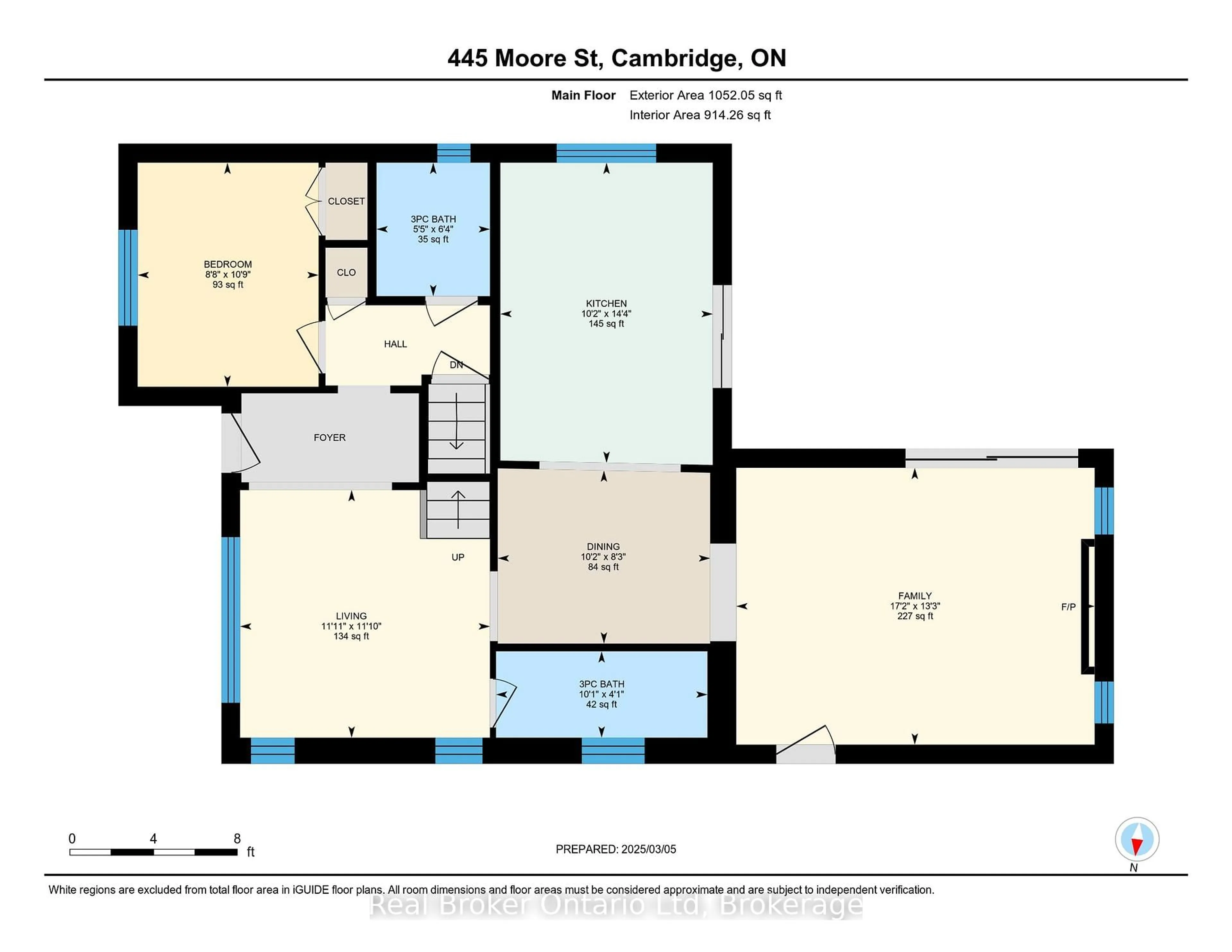Floor plan for 445 Moore St, Cambridge Ontario N3H 3B1