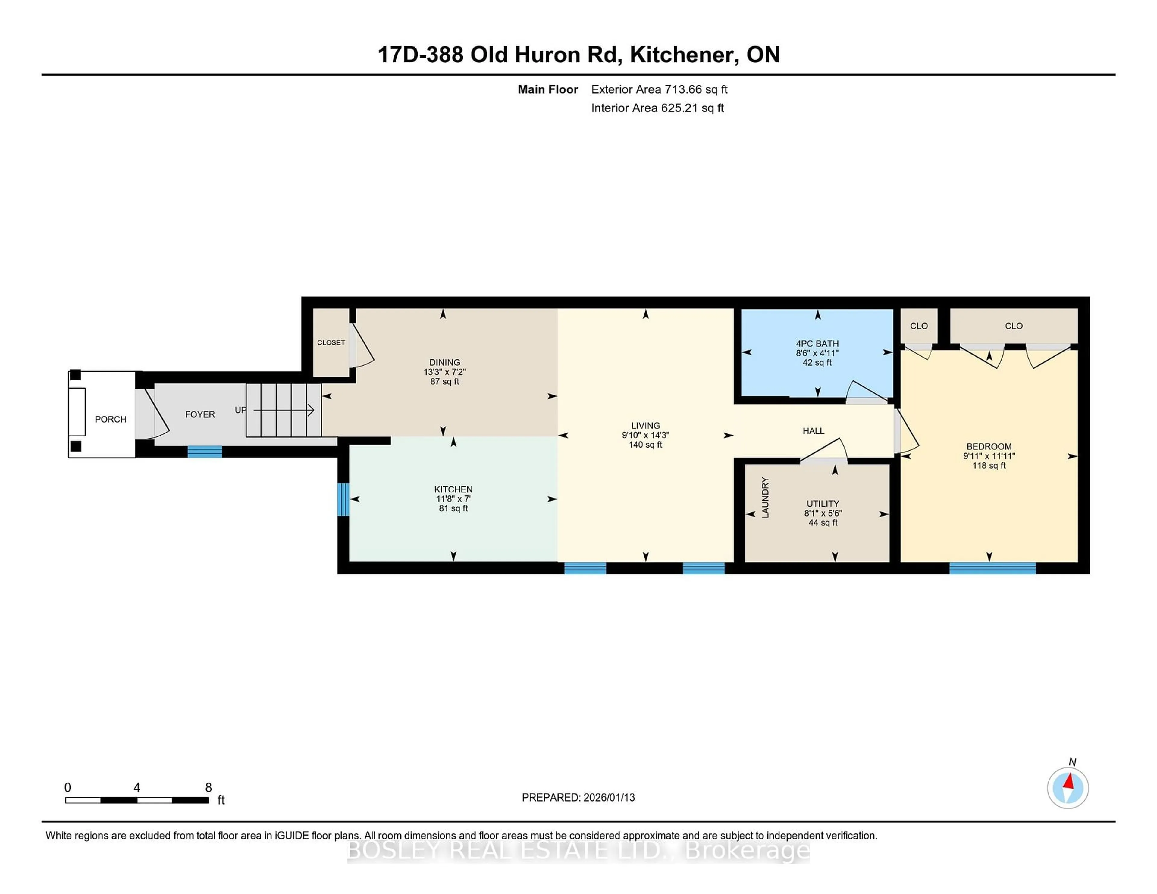 Floor plan for 388 Old Huron Rd #17D, Kitchener Ontario N2R 0J5