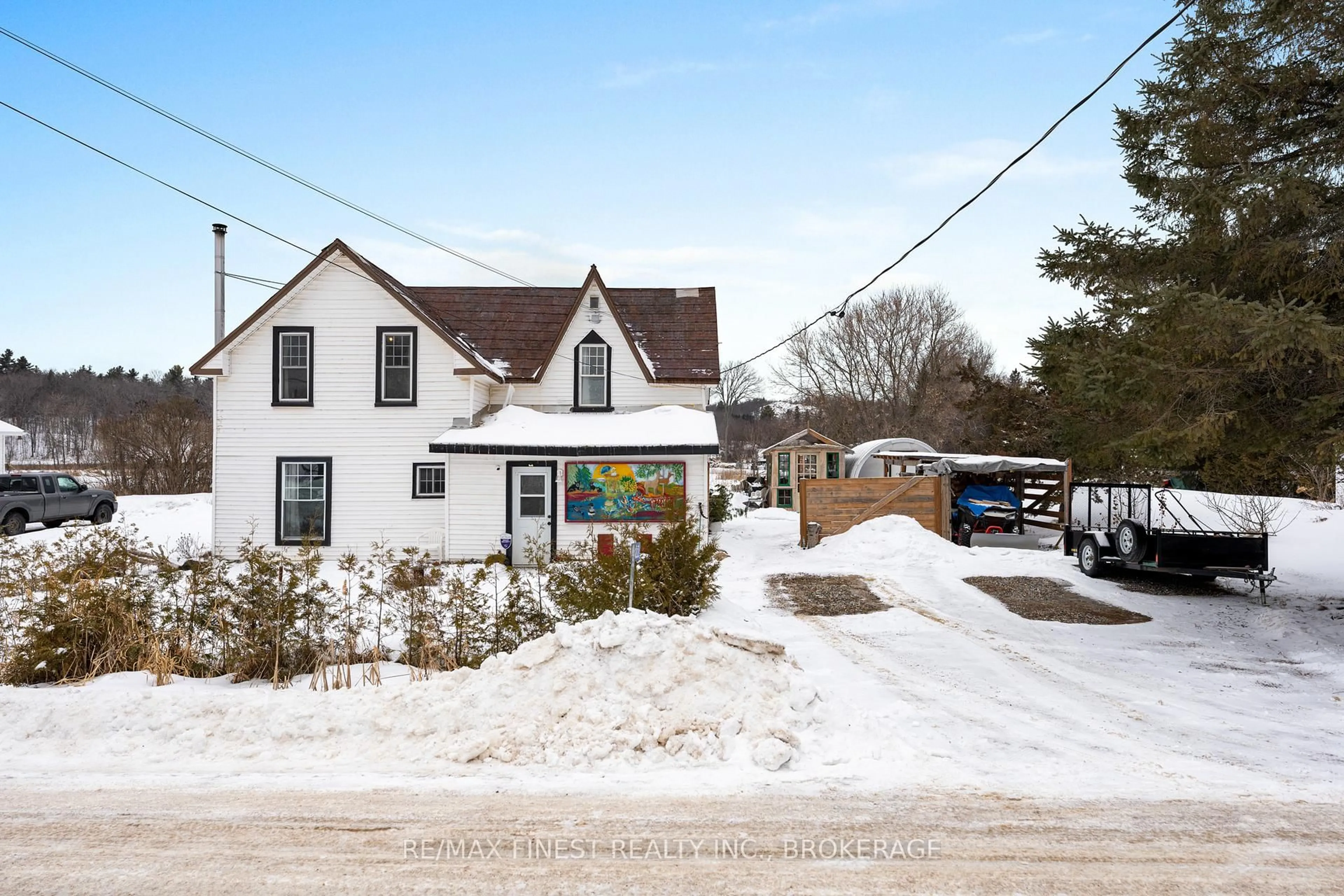A pic from outside/outdoor area/front of a property/back of a property/a pic from drone, street for 1022 Brock Rd, Mountain Grove Ontario K0H 2E0