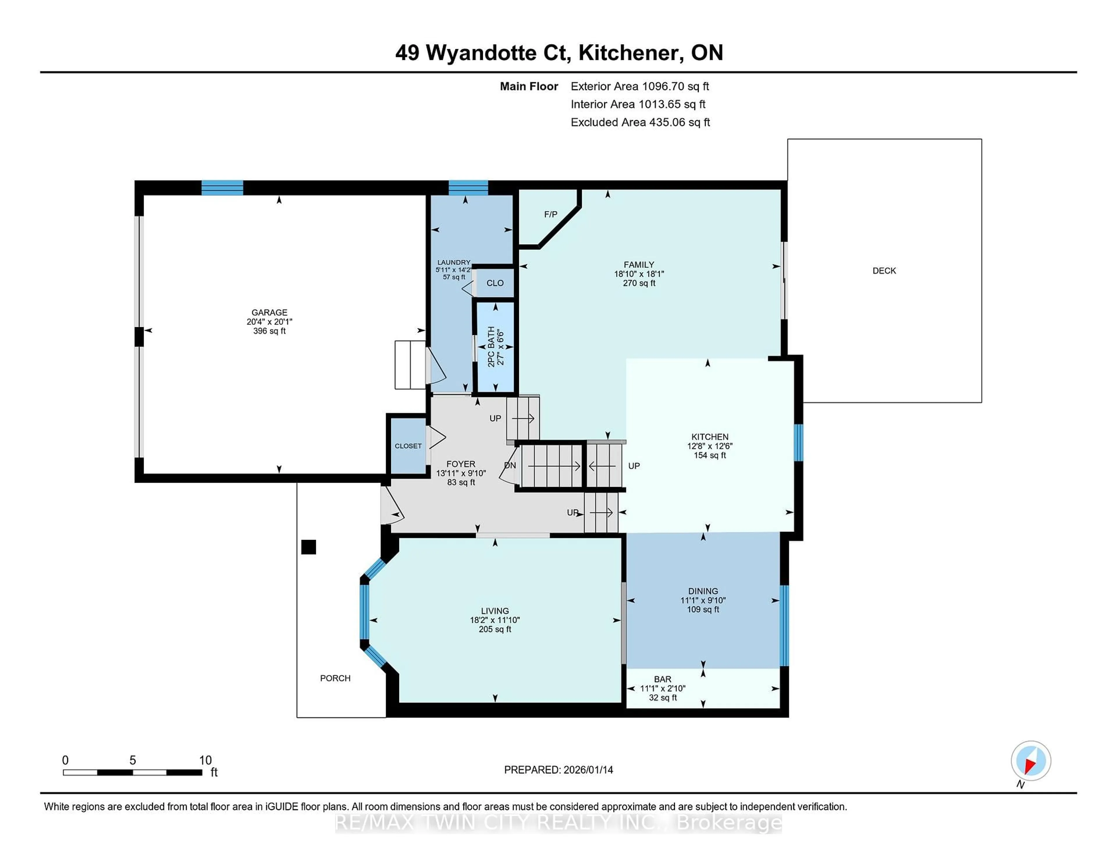Floor plan for 49 Wyandotte Crt, Kitchener Ontario N2A 3H9