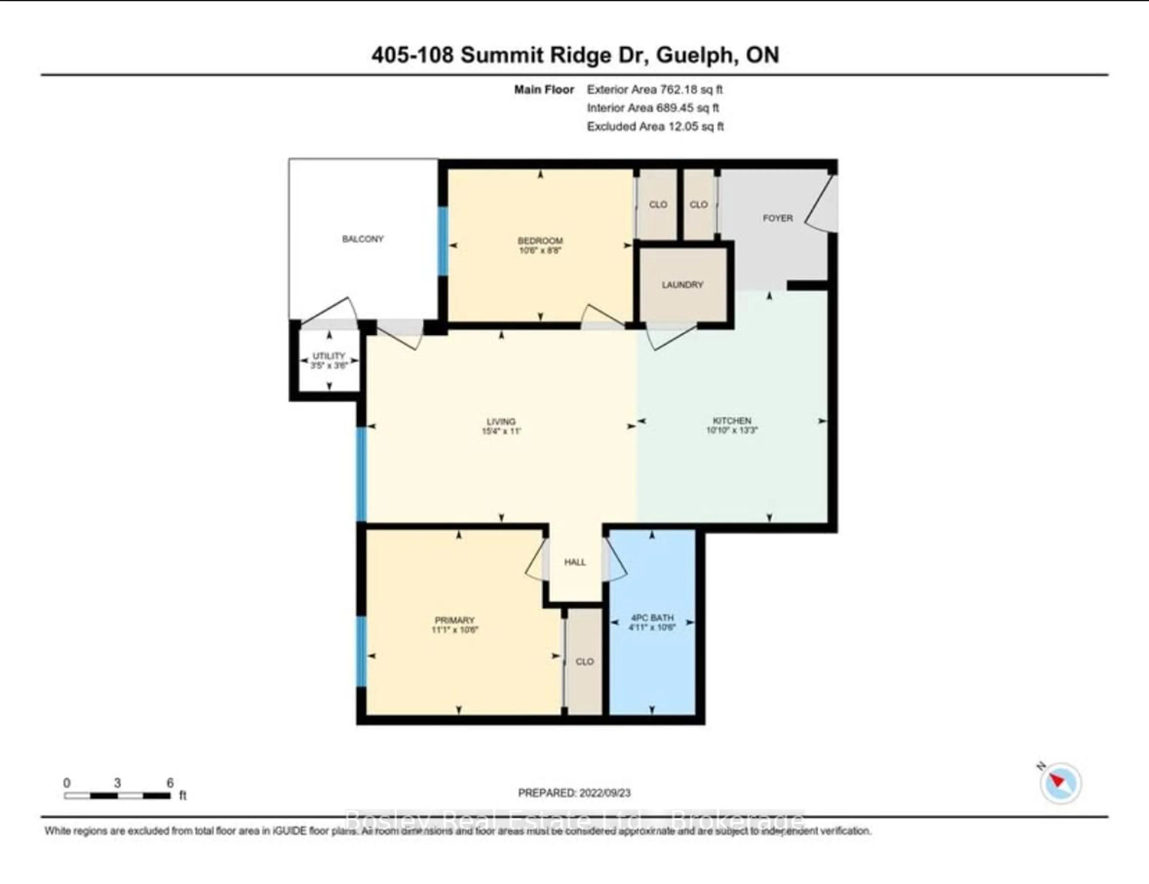 Floor plan for 108 Summit Ridge Dr #405, Guelph Ontario N1E 0P8