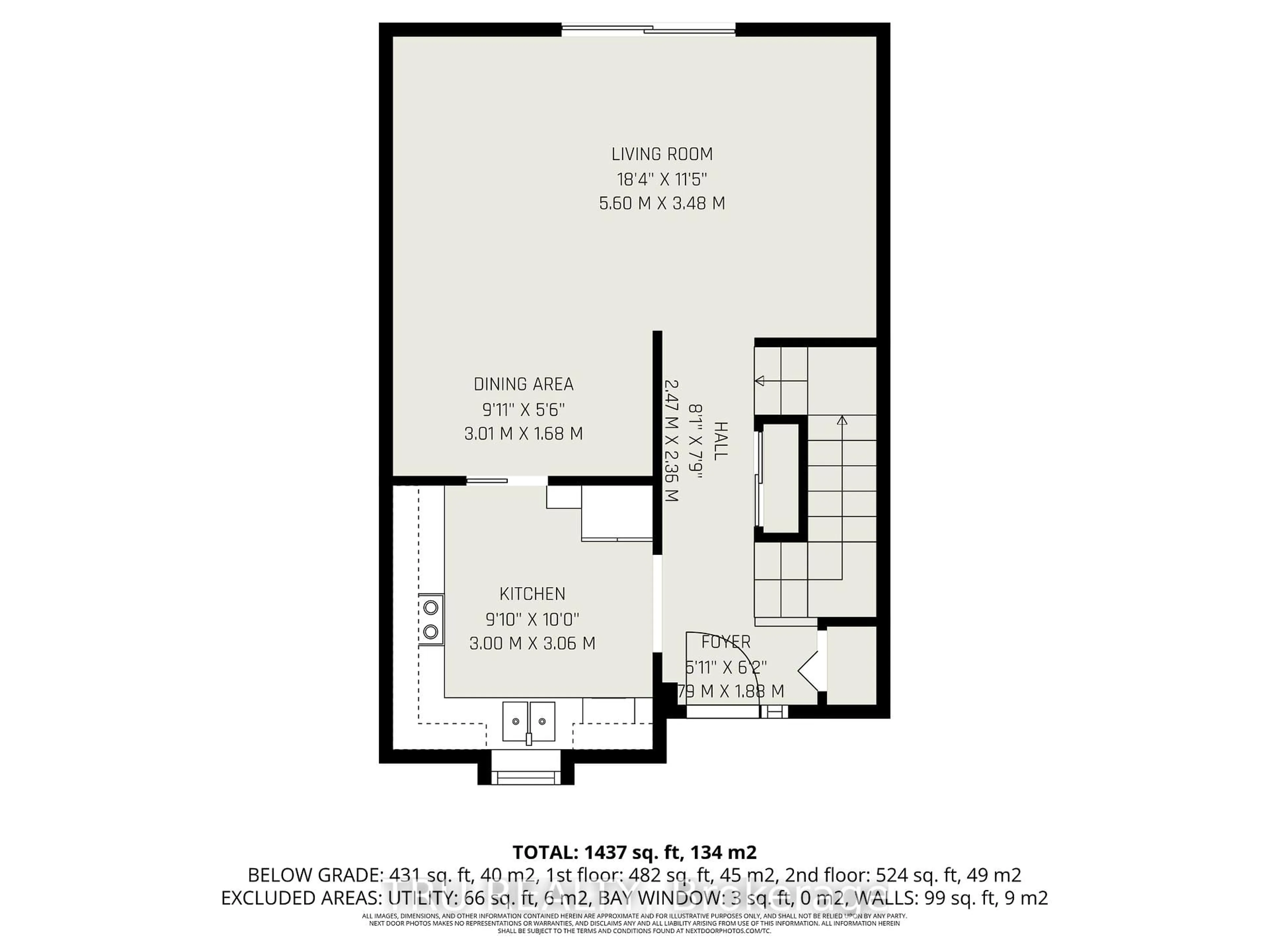 Floor plan for 463F Moodie Dr, Ottawa Ontario K2H 8T7