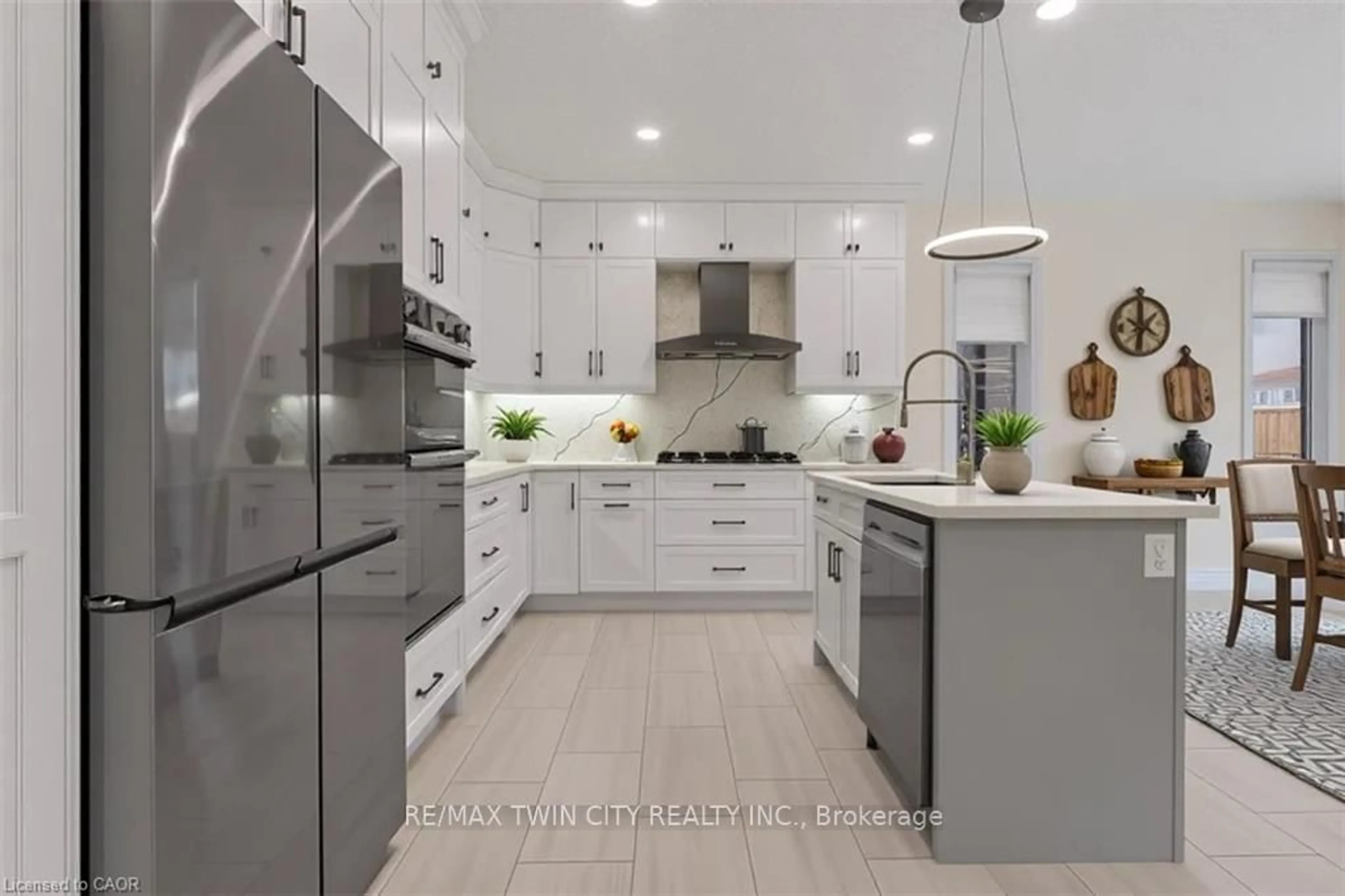 Contemporary kitchen, ceramic/tile floor for 352 Chokecherry Cres, Waterloo Ontario N2V 0H1