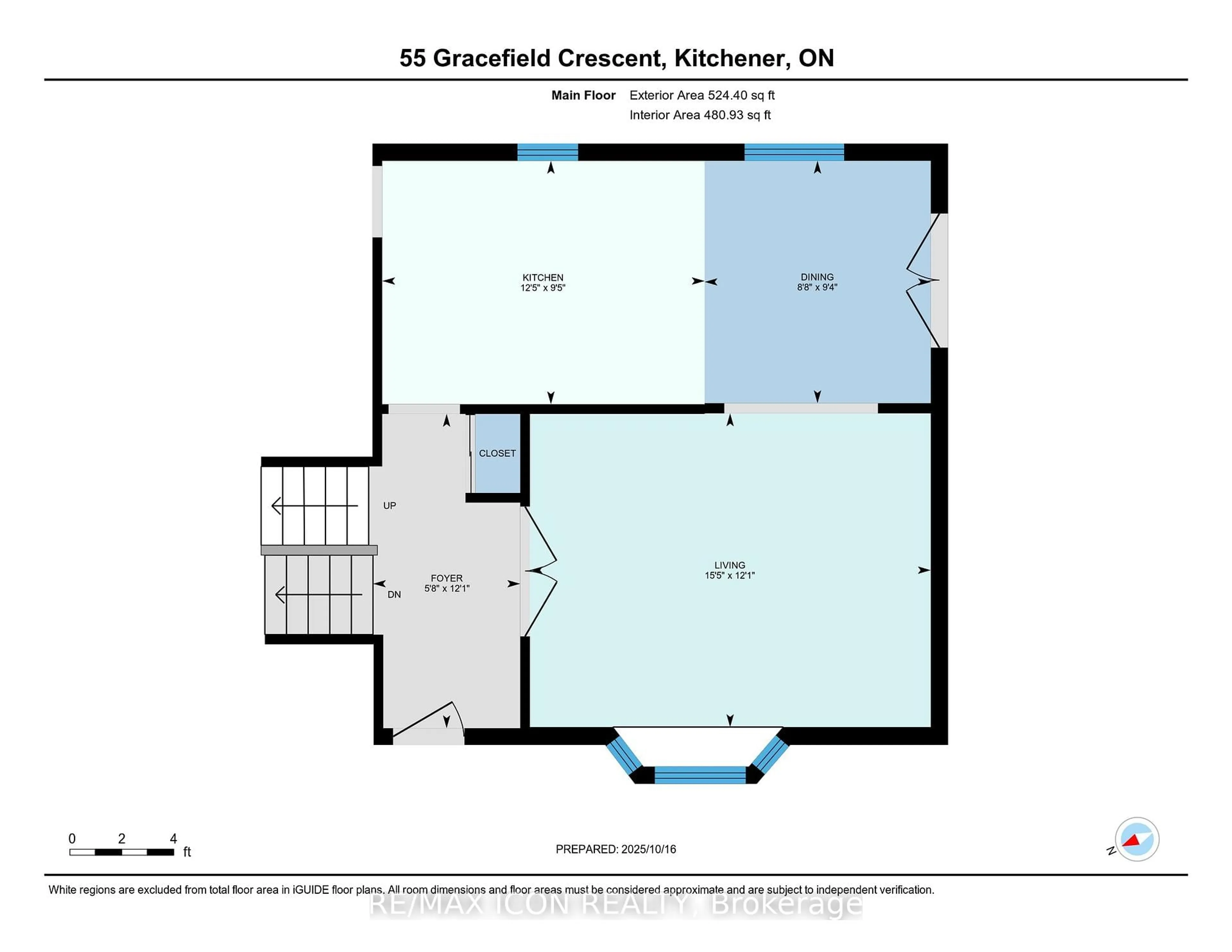 Floor plan for 55 Gracefield Cres, Kitchener Ontario N2E 1R8