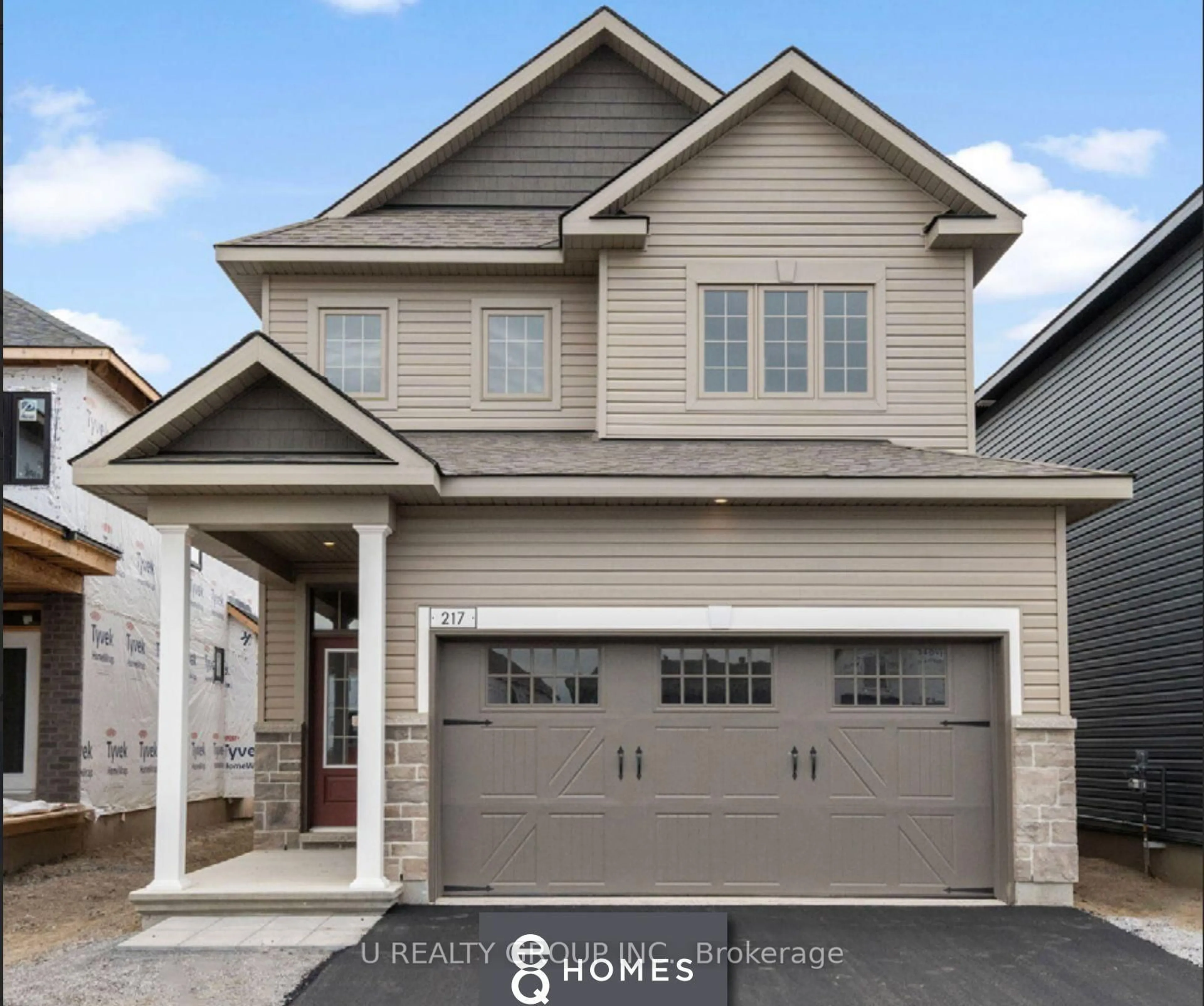 Home with vinyl exterior material, street for 217 Massalia Cres, Orleans Ontario K4A 5L9