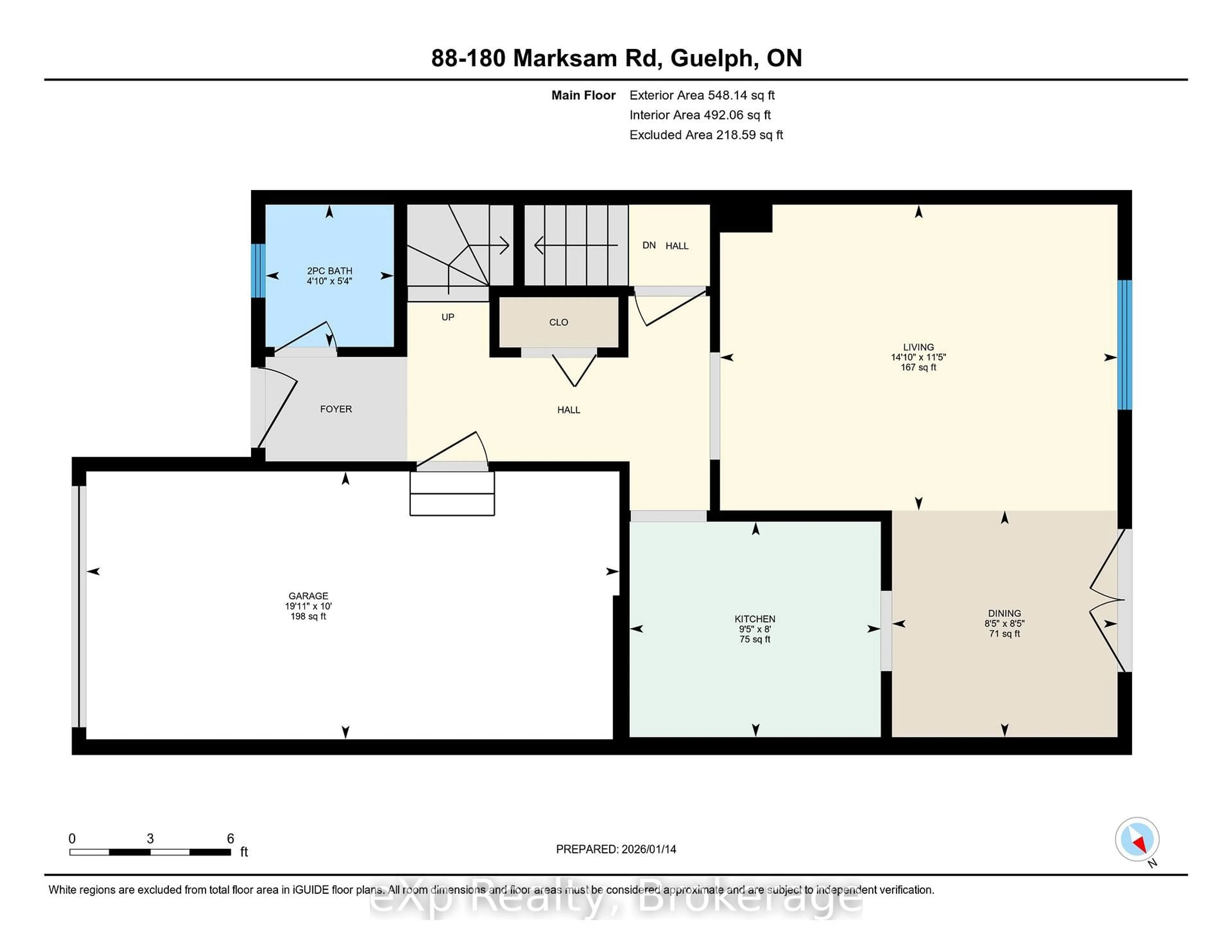 Floor plan for 180 Marksam Rd #88, Guelph Ontario N1H 8G4