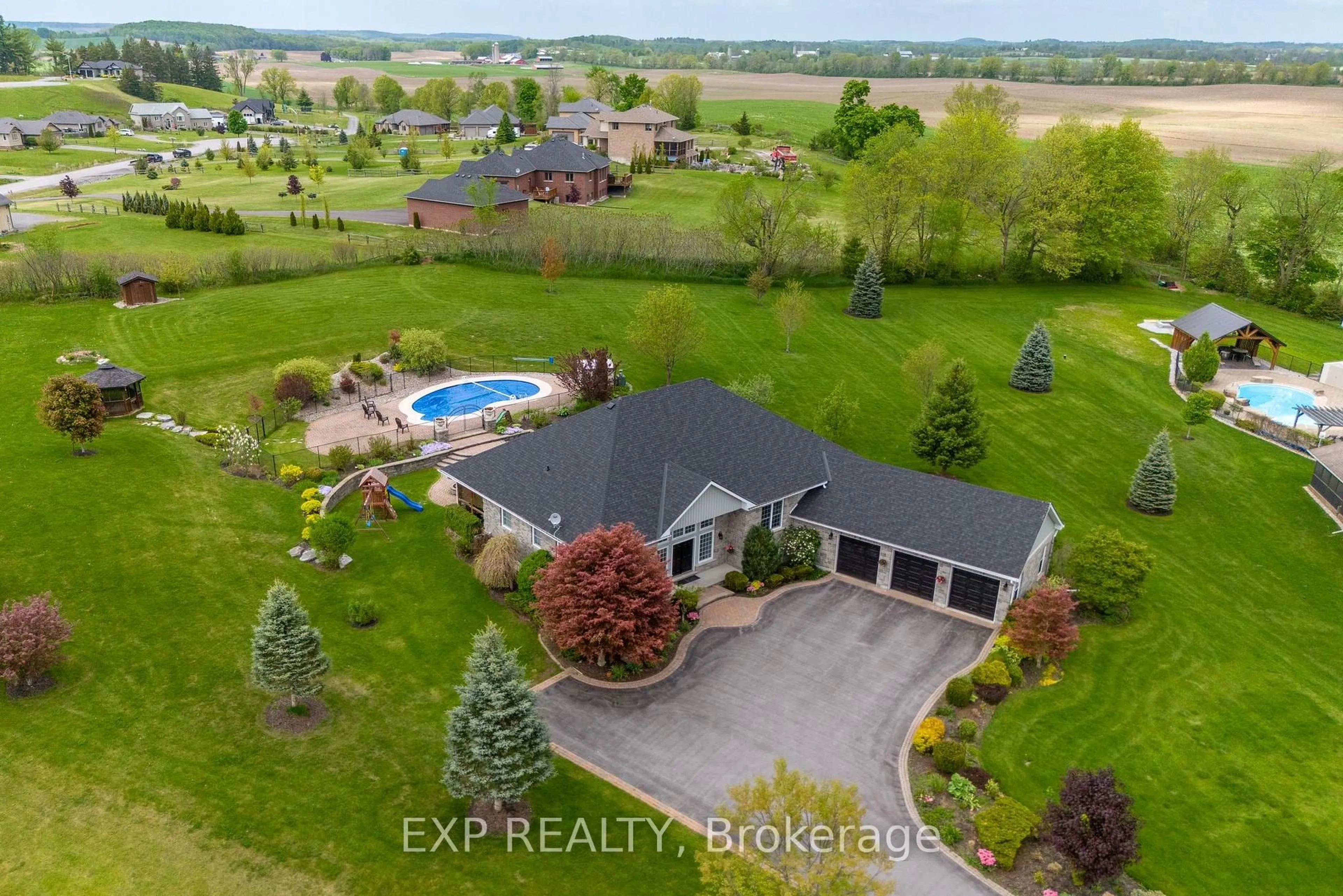 A pic from outside/outdoor area/front of a property/back of a property/a pic from drone, water/lake/river/ocean view for 107 Country Charm Dr, Belleville Ontario K0K 2V0