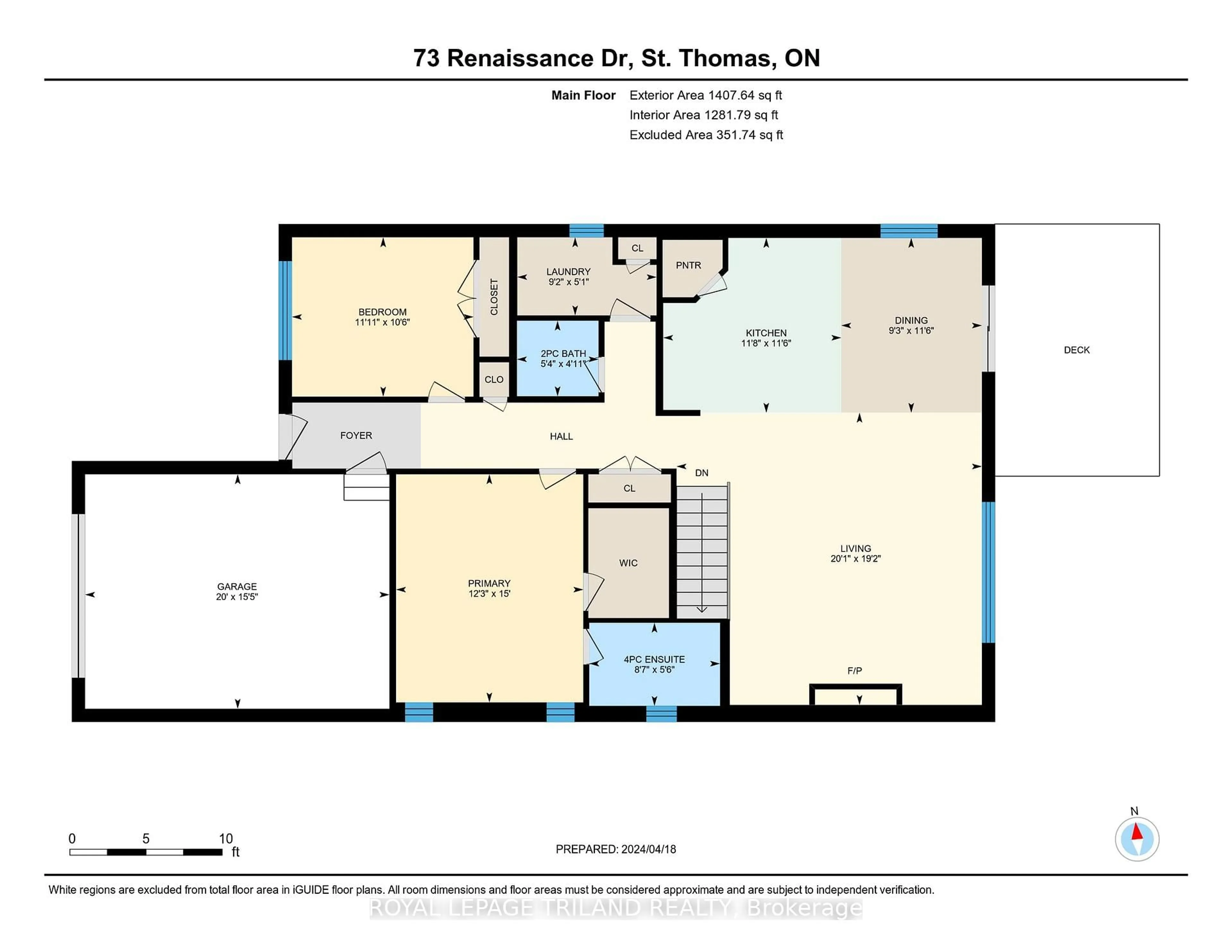 Floor plan for 73 Renaissance Dr, St. Thomas Ontario N5R 0K1