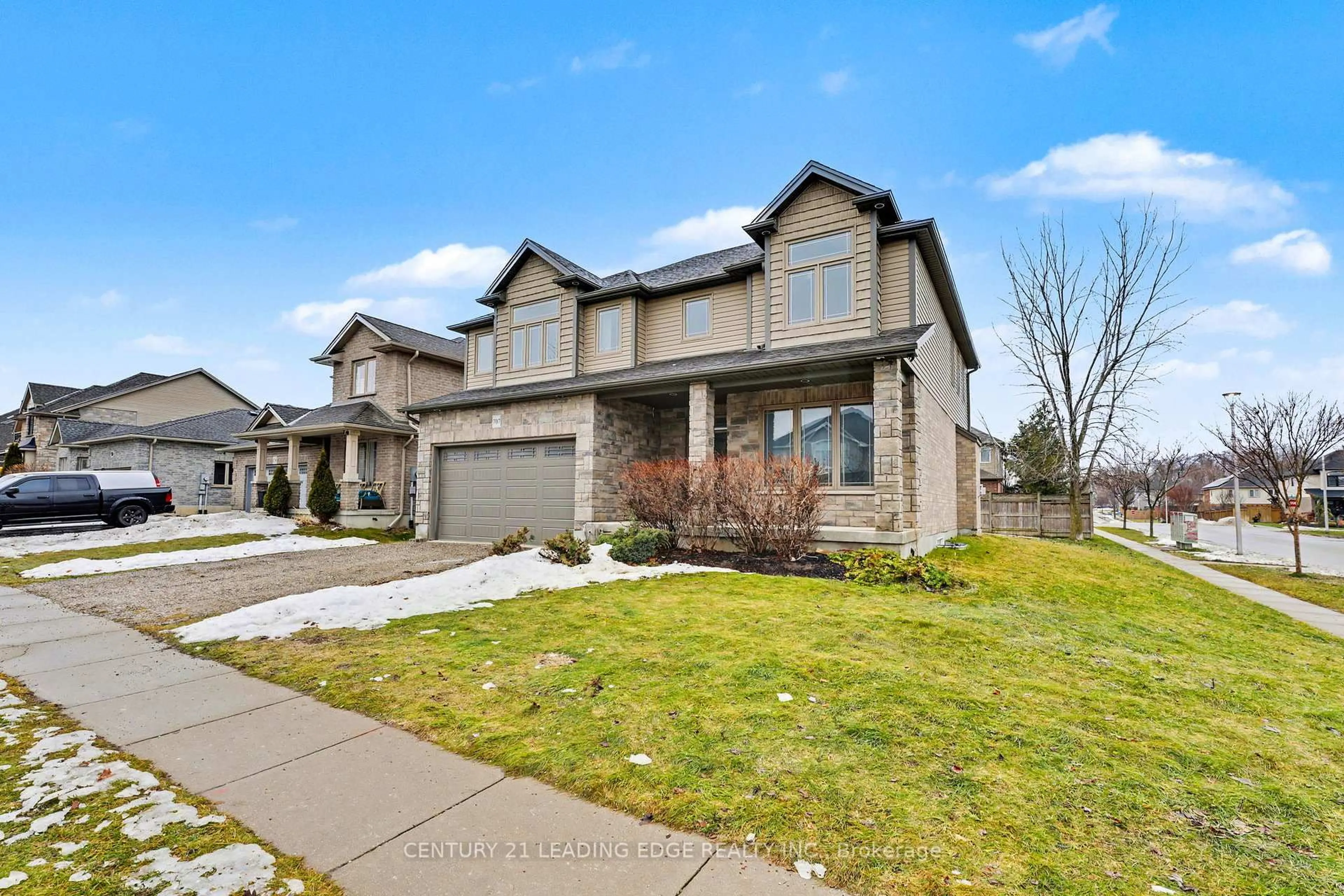 Home with brick exterior material, street for 707 Halifax Rd, Woodstock Ontario N4T 0C5