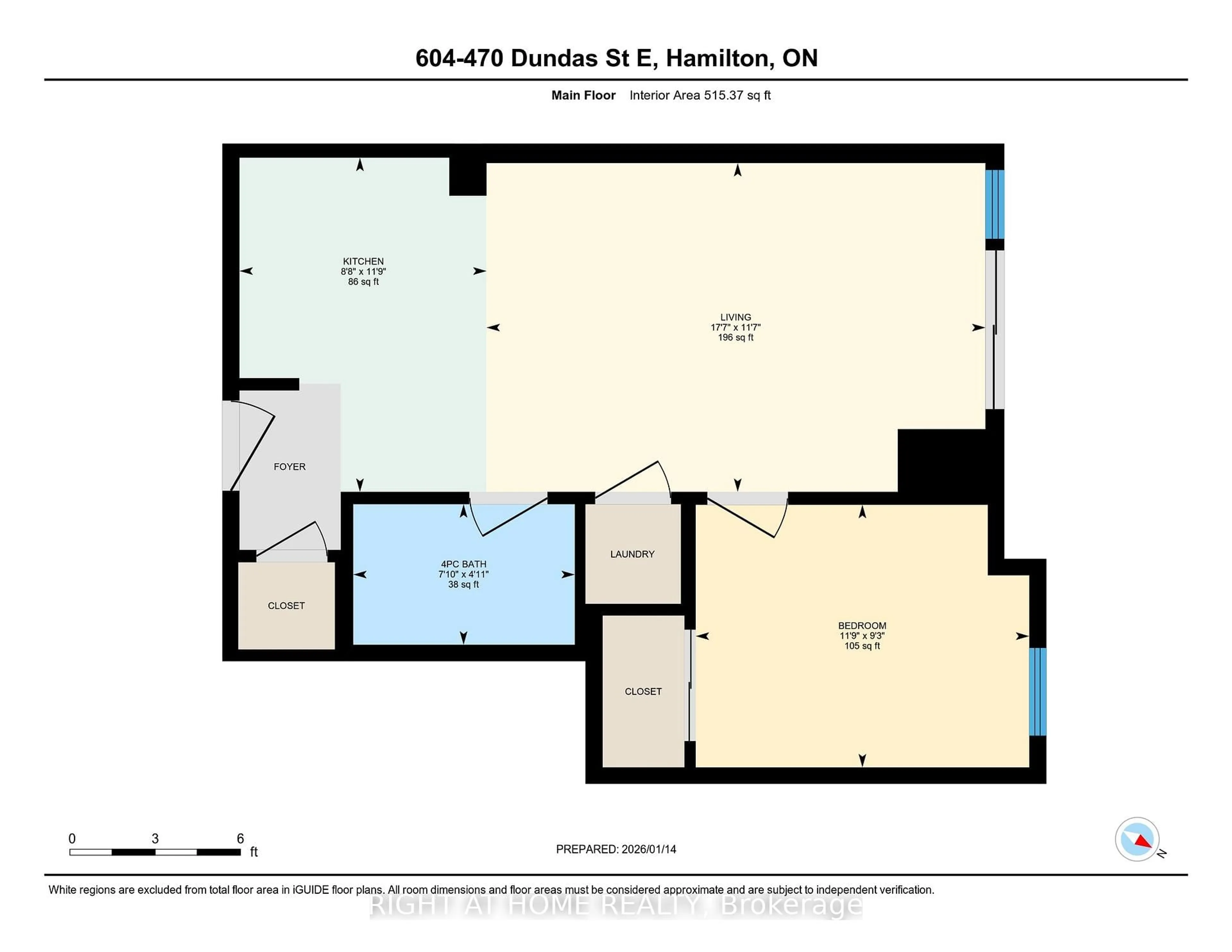 Floor plan for 470 Dundas St #604, Hamilton Ontario L8B 2A6