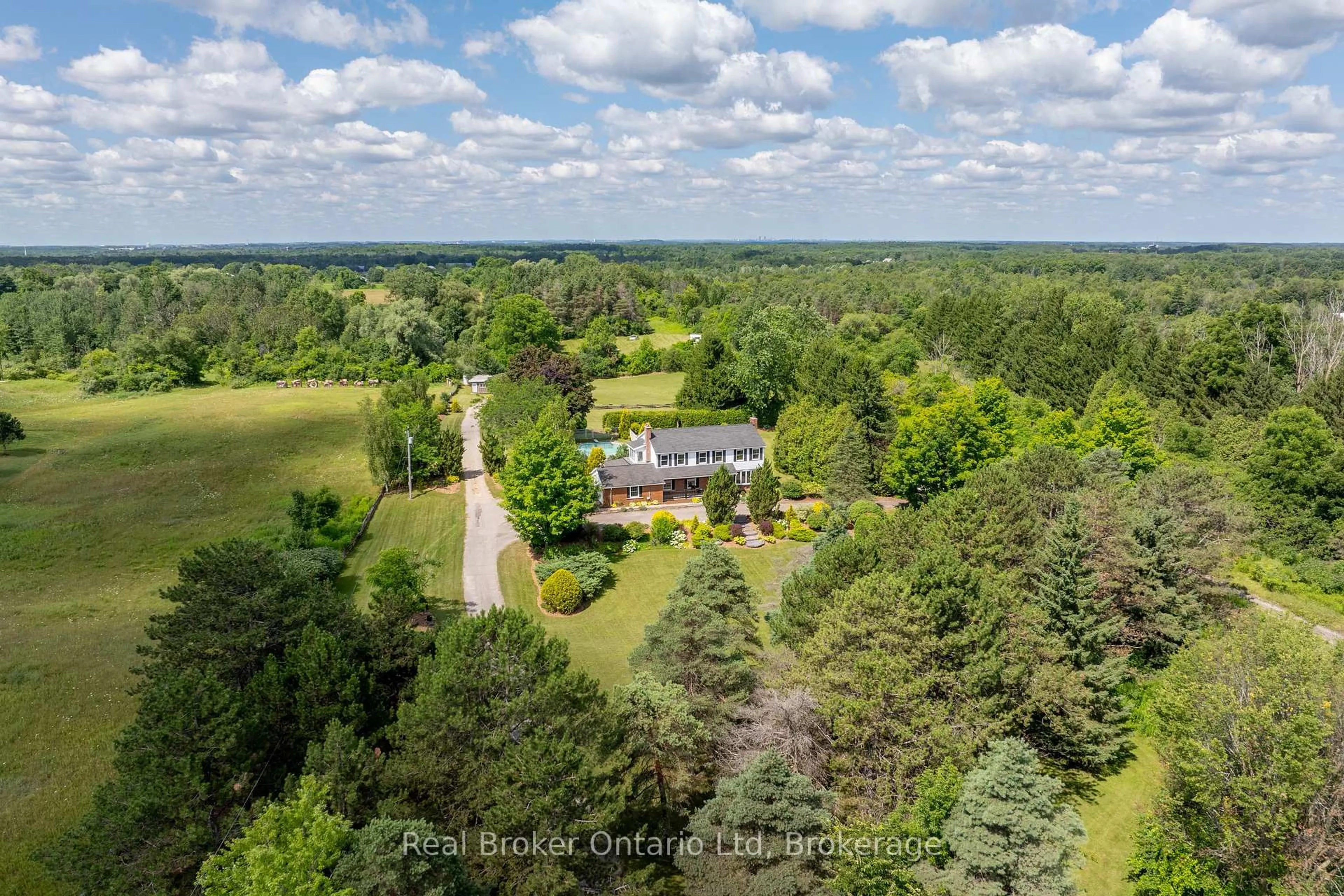 A pic from outside/outdoor area/front of a property/back of a property/a pic from drone, forest/trees view for 4502 Wellington Road 35 Rd, Puslinch Ontario N1H 6J3