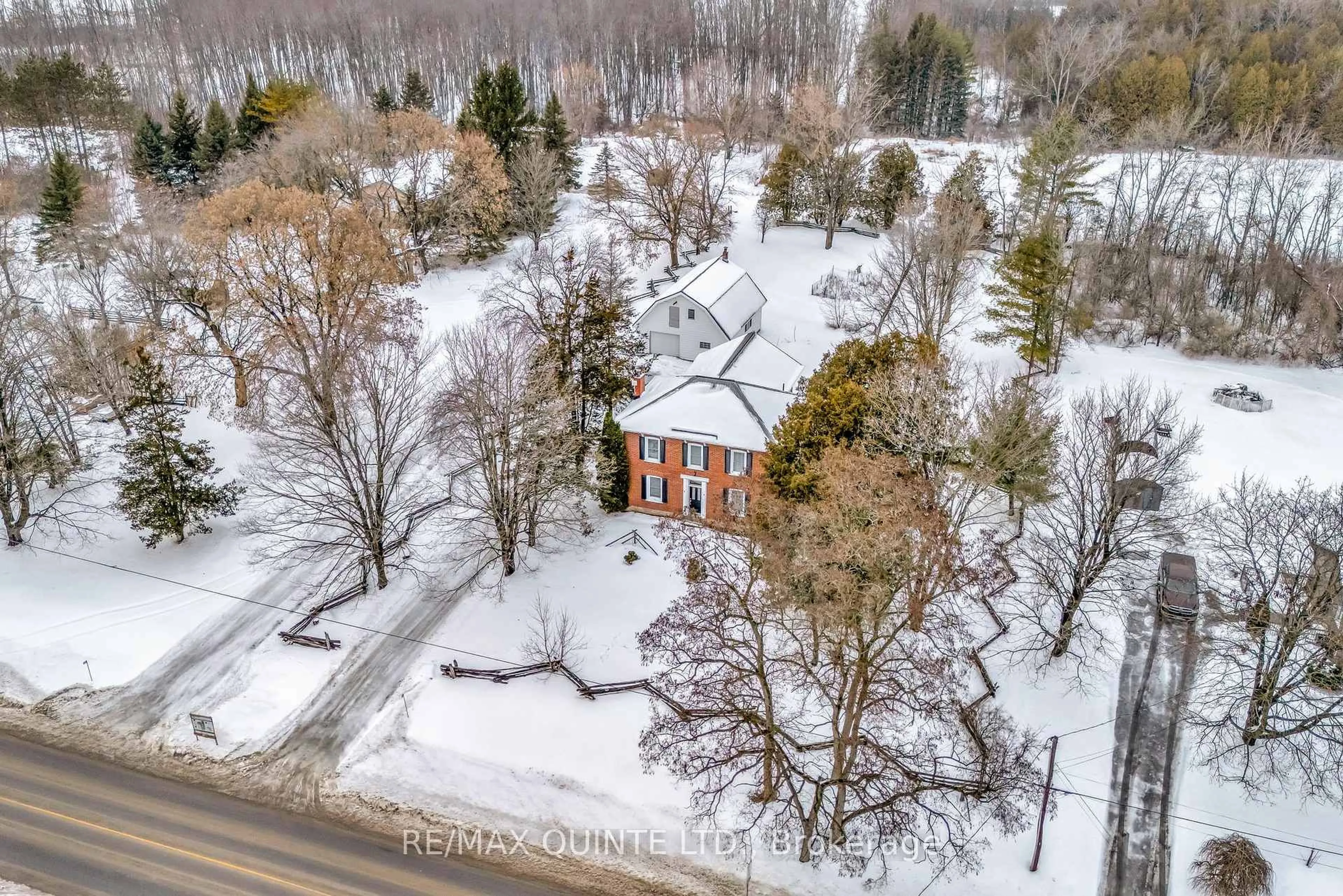 A pic from outside/outdoor area/front of a property/back of a property/a pic from drone, street for 449 Harmony Rd, Corbyville Ontario K0K 1V0