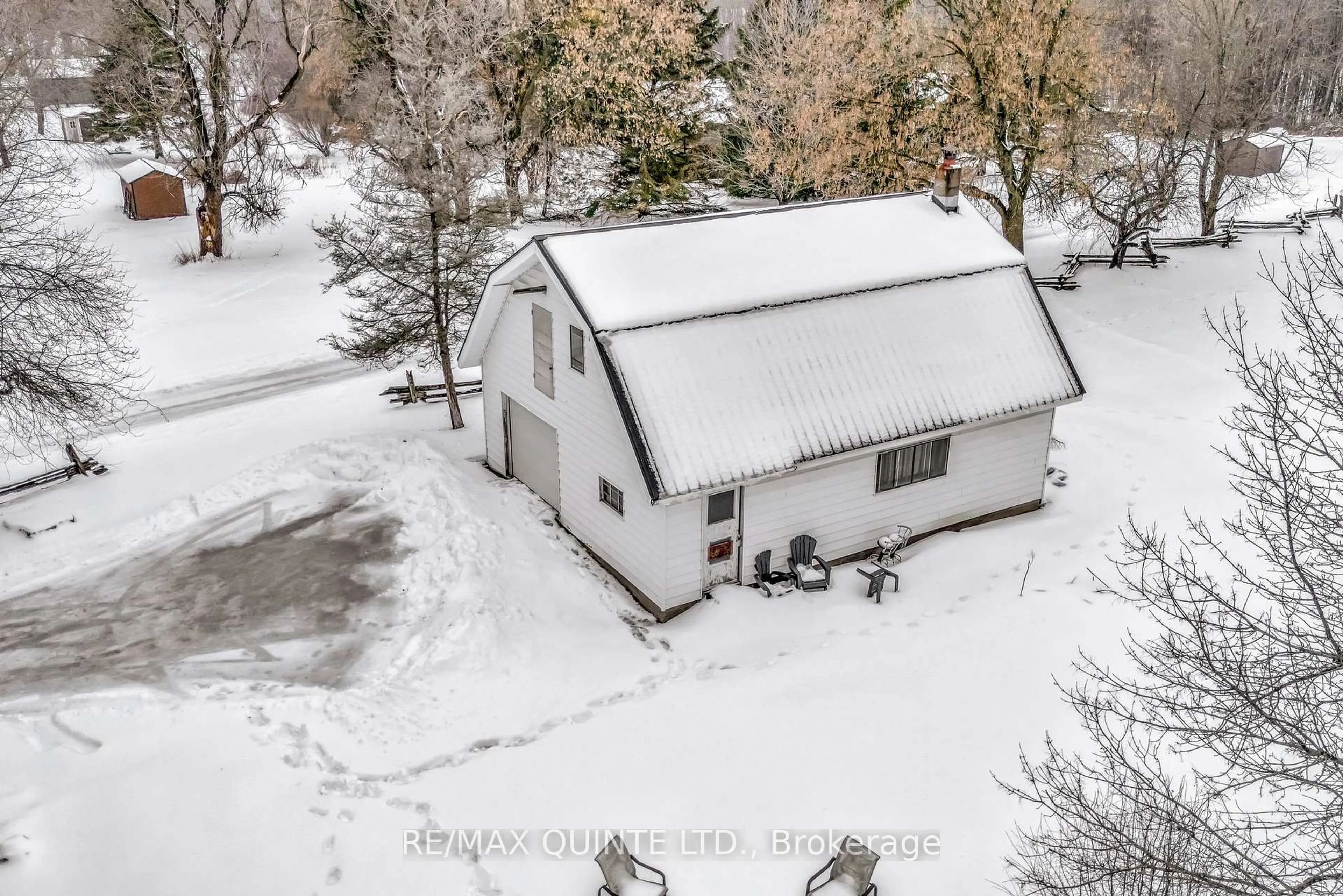 A pic from outside/outdoor area/front of a property/back of a property/a pic from drone, building for 449 Harmony Rd, Corbyville Ontario K0K 1V0