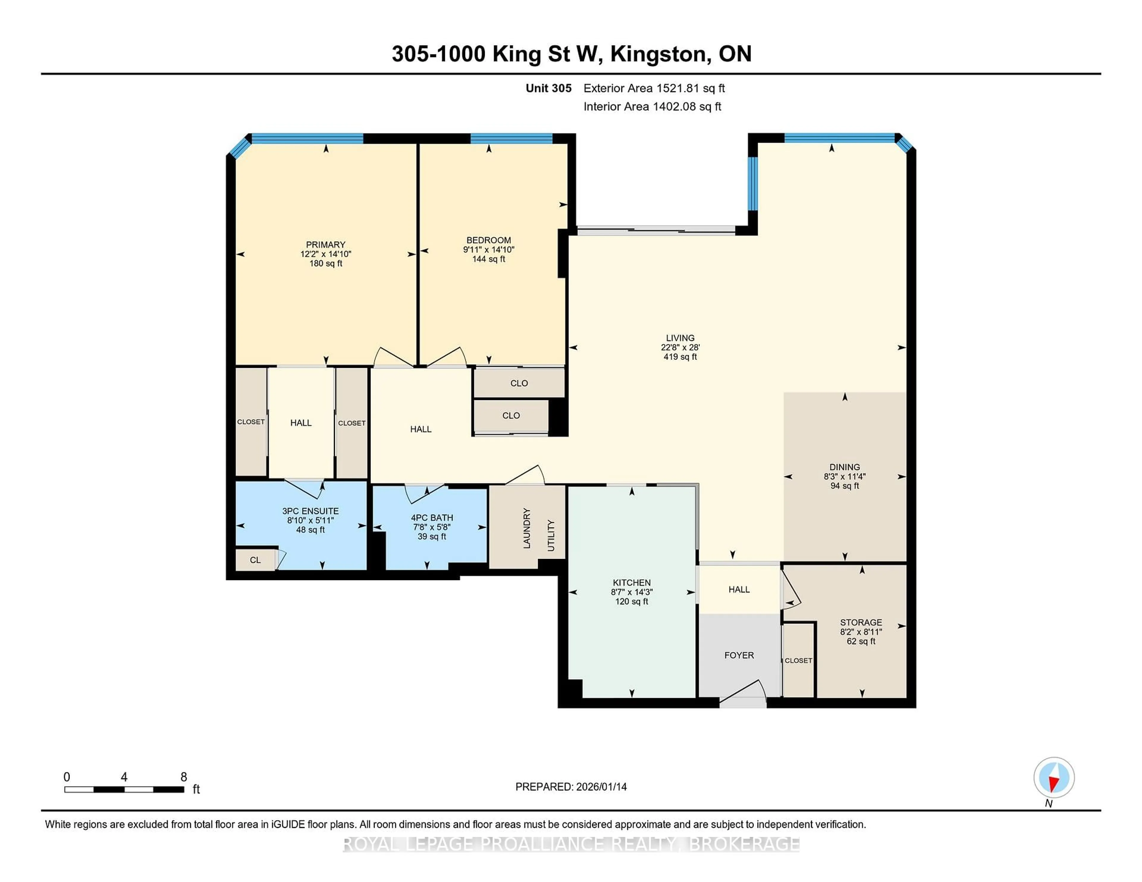 Floor plan for 1000 King St #305, Kingston Ontario K7M 8H3