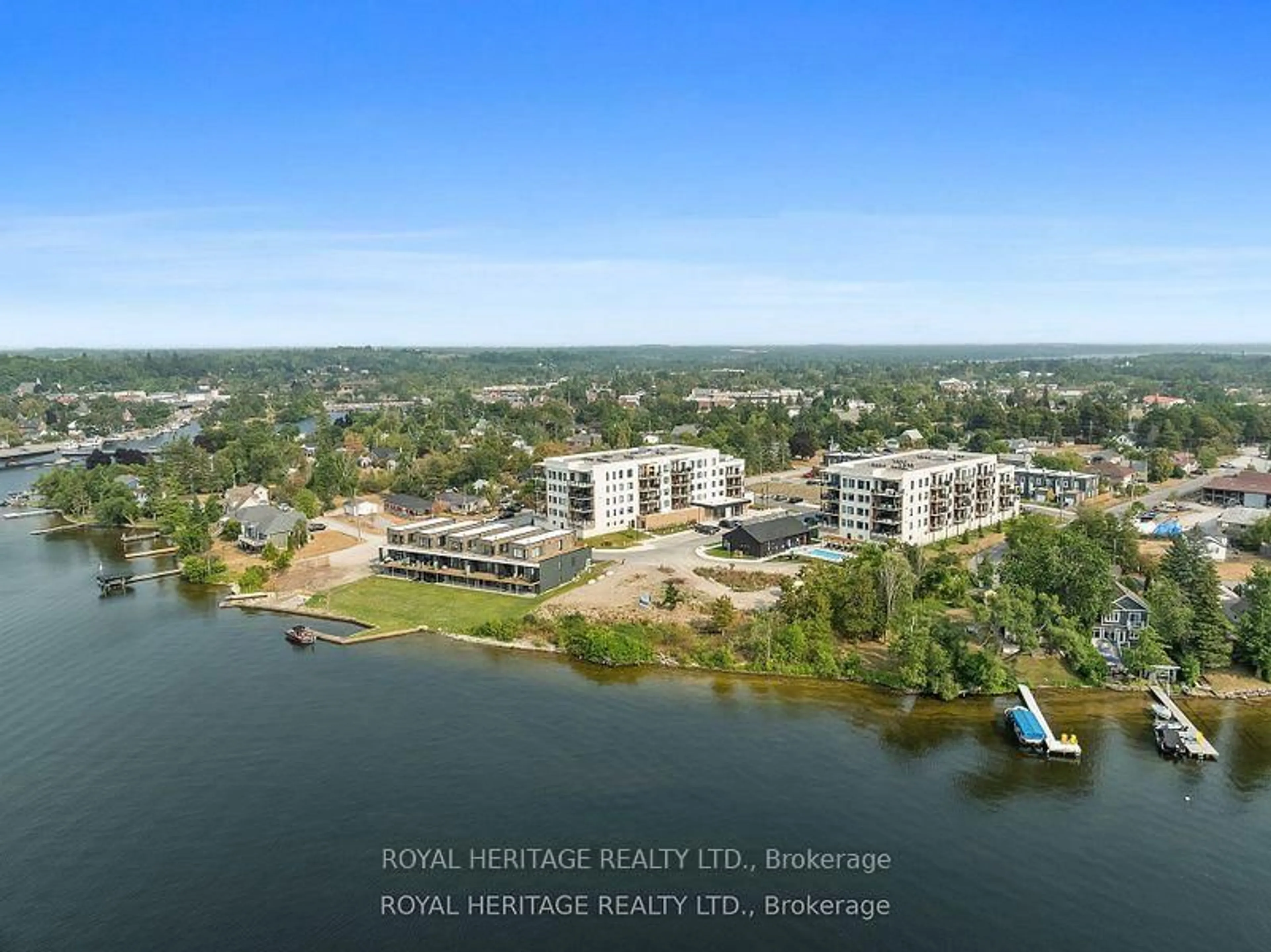 A pic from outside/outdoor area/front of a property/back of a property/a pic from drone, water/lake/river/ocean view for 19B West St #402, Kawartha Lakes Ontario K0M 1N0