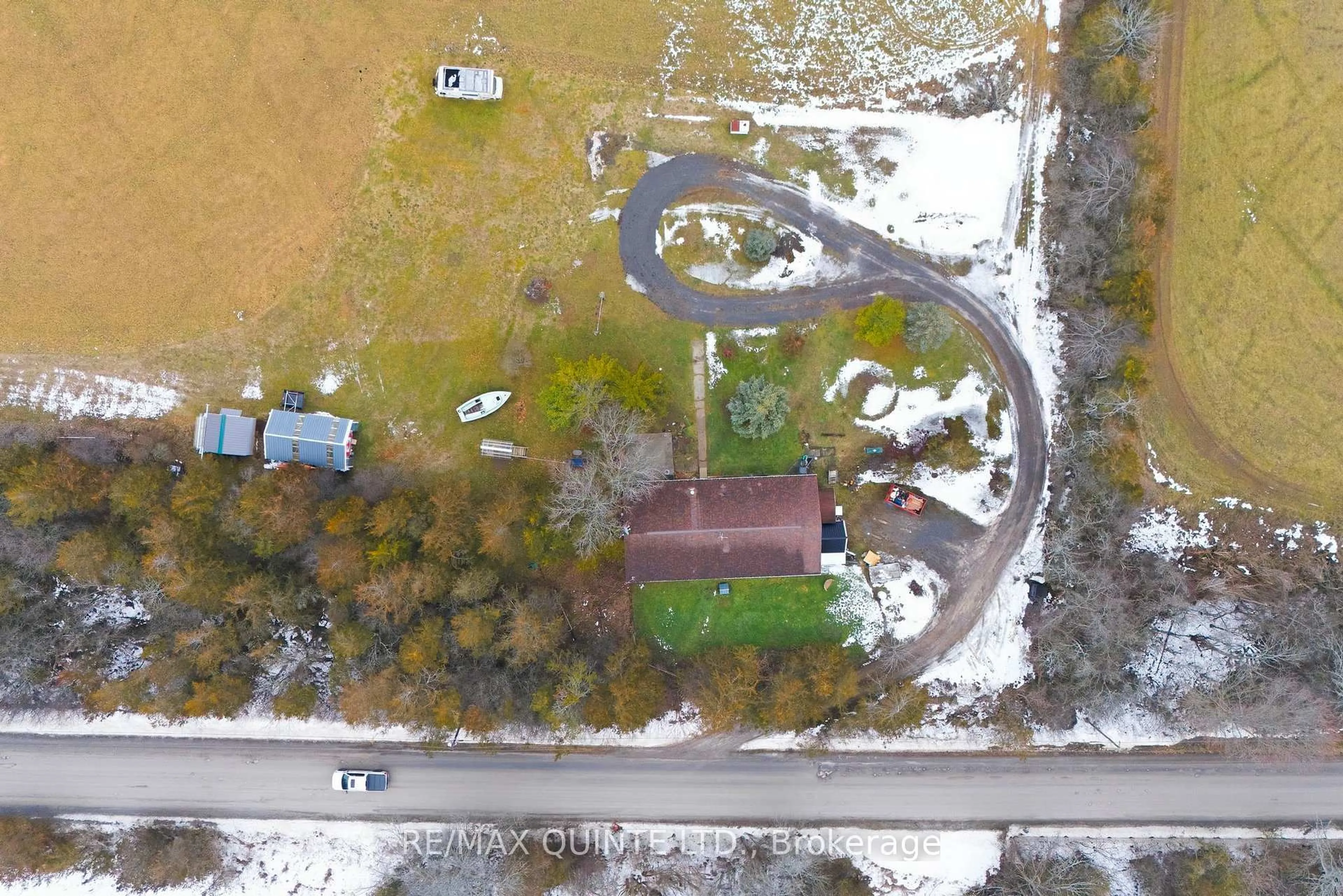 A pic from outside/outdoor area/front of a property/back of a property/a pic from drone, street for 1809 Victoria Rd, Prince Edward County Ontario K0K 1L0