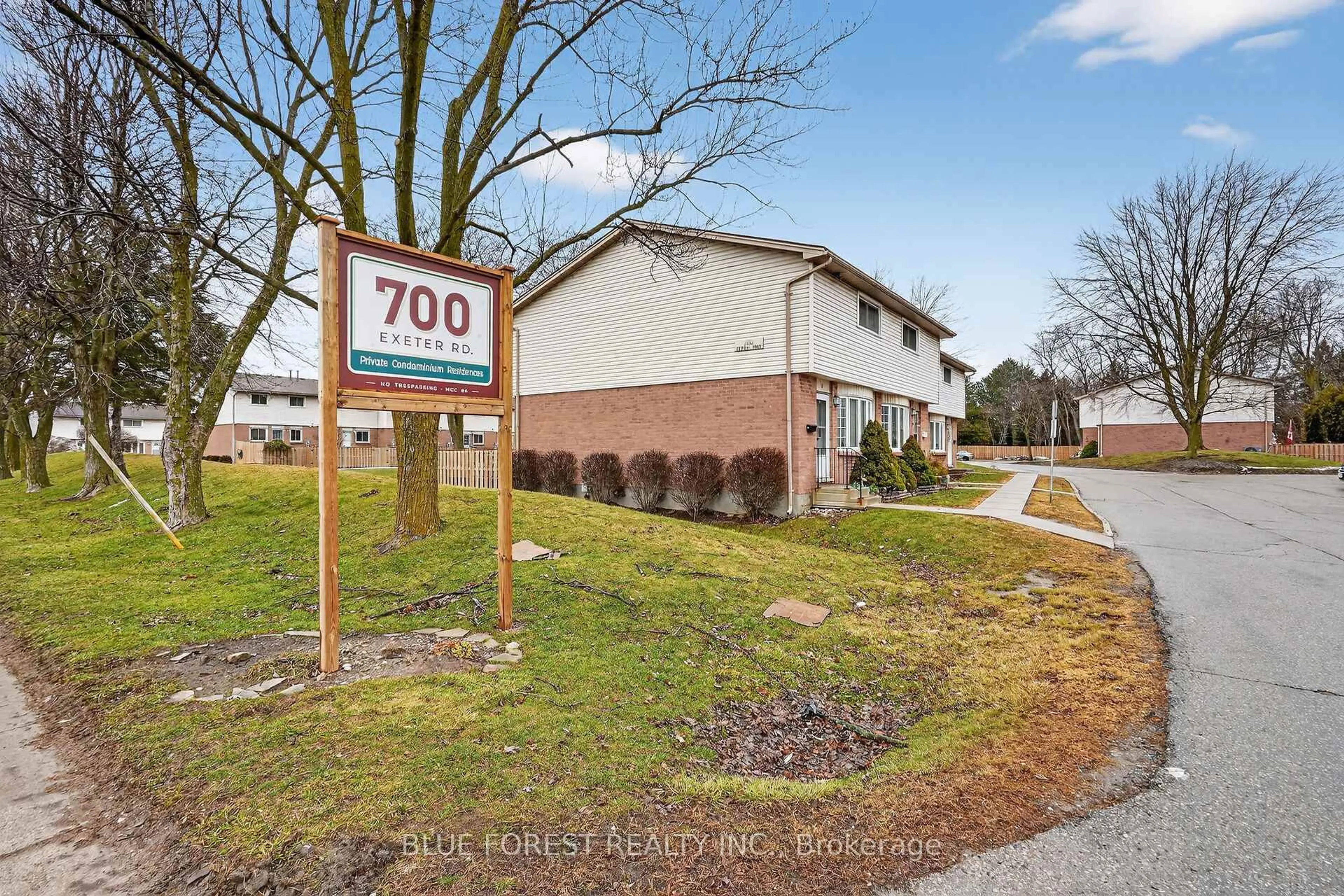 Patio, street for 700 Exeter Rd #74, London South Ontario N6E 1L2