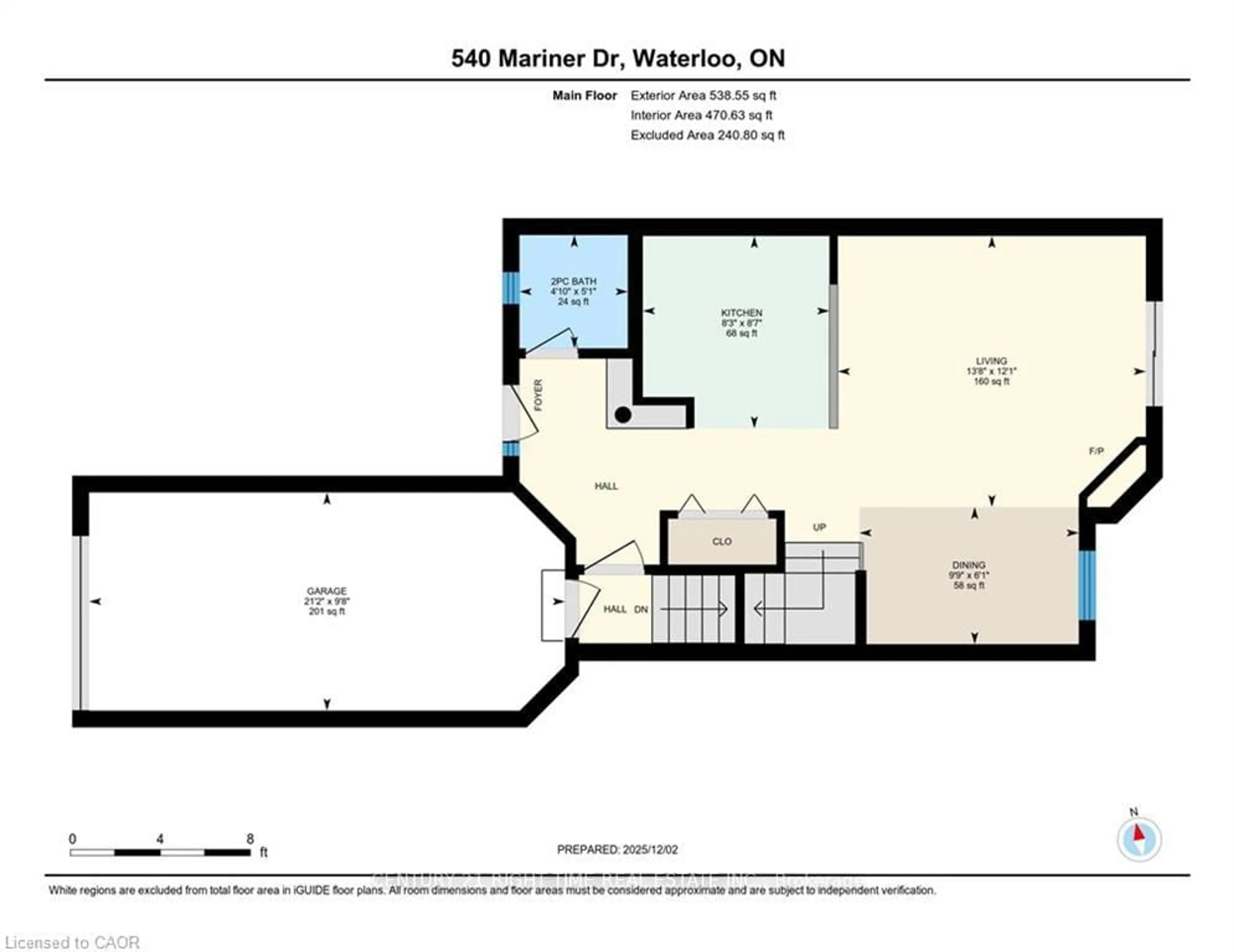 Floor plan for 540 mariner Dr, Waterloo Ontario N2K 3Y8