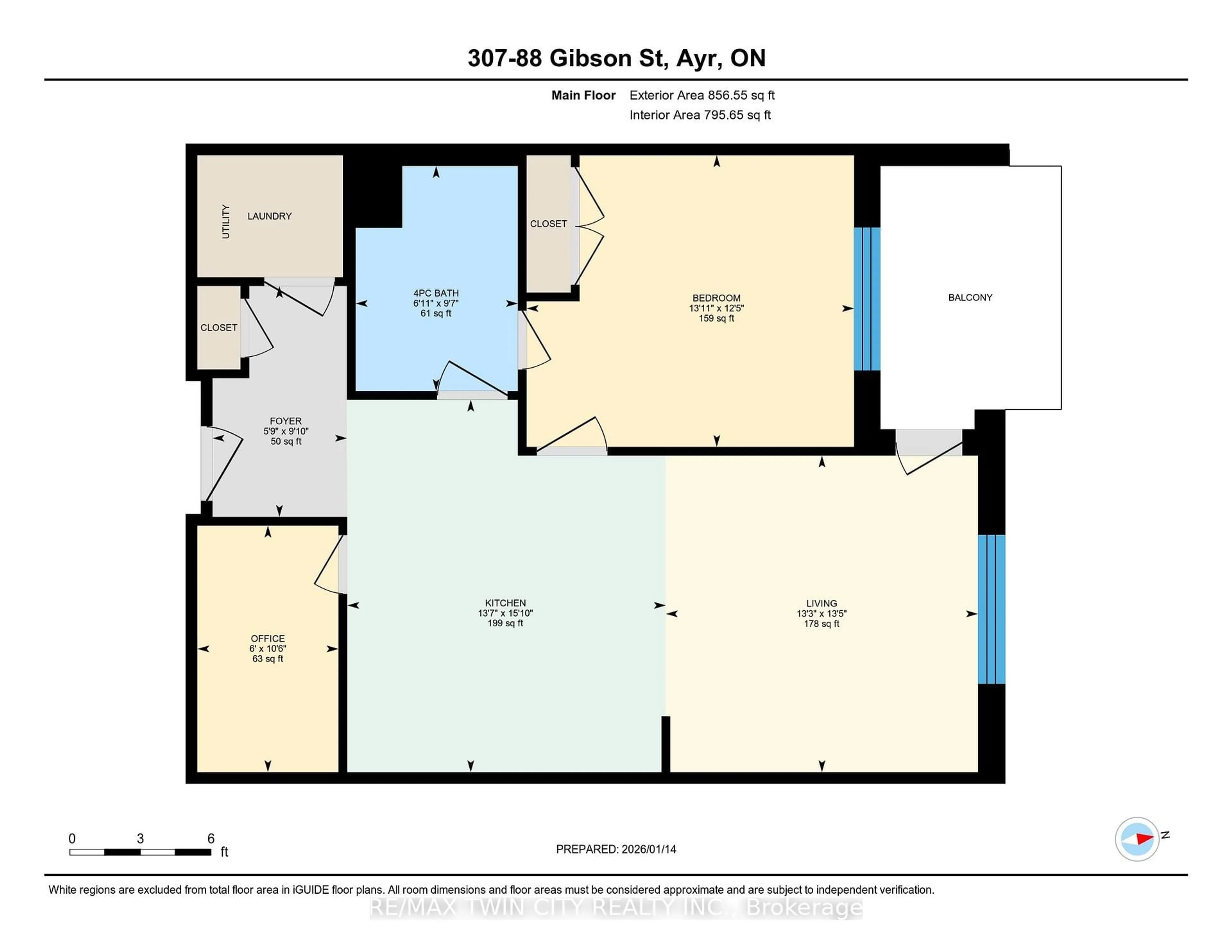 Floor plan for 88 Gibson St #307, North Dumfries Ontario N0B 1E0