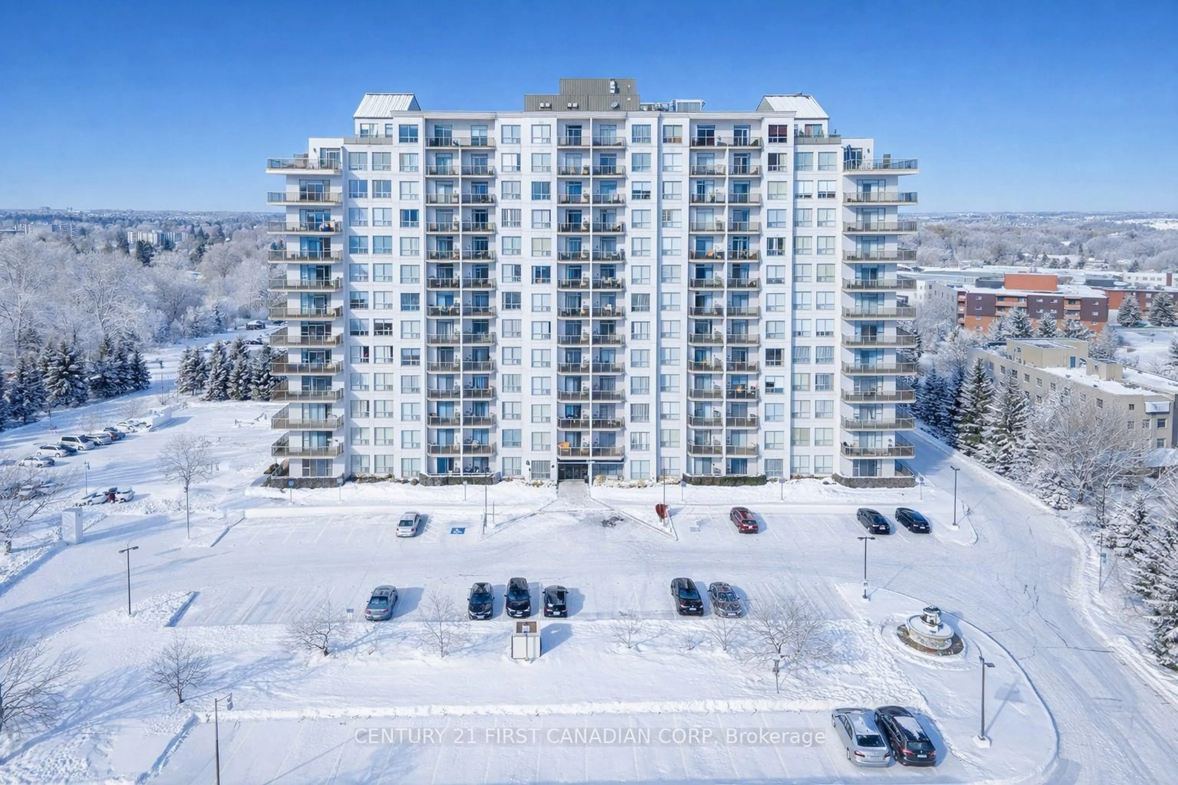 A pic from outside/outdoor area/front of a property/back of a property/a pic from drone, building for 353 Commissioners Rd #1104, London South Ontario N6J 0A3