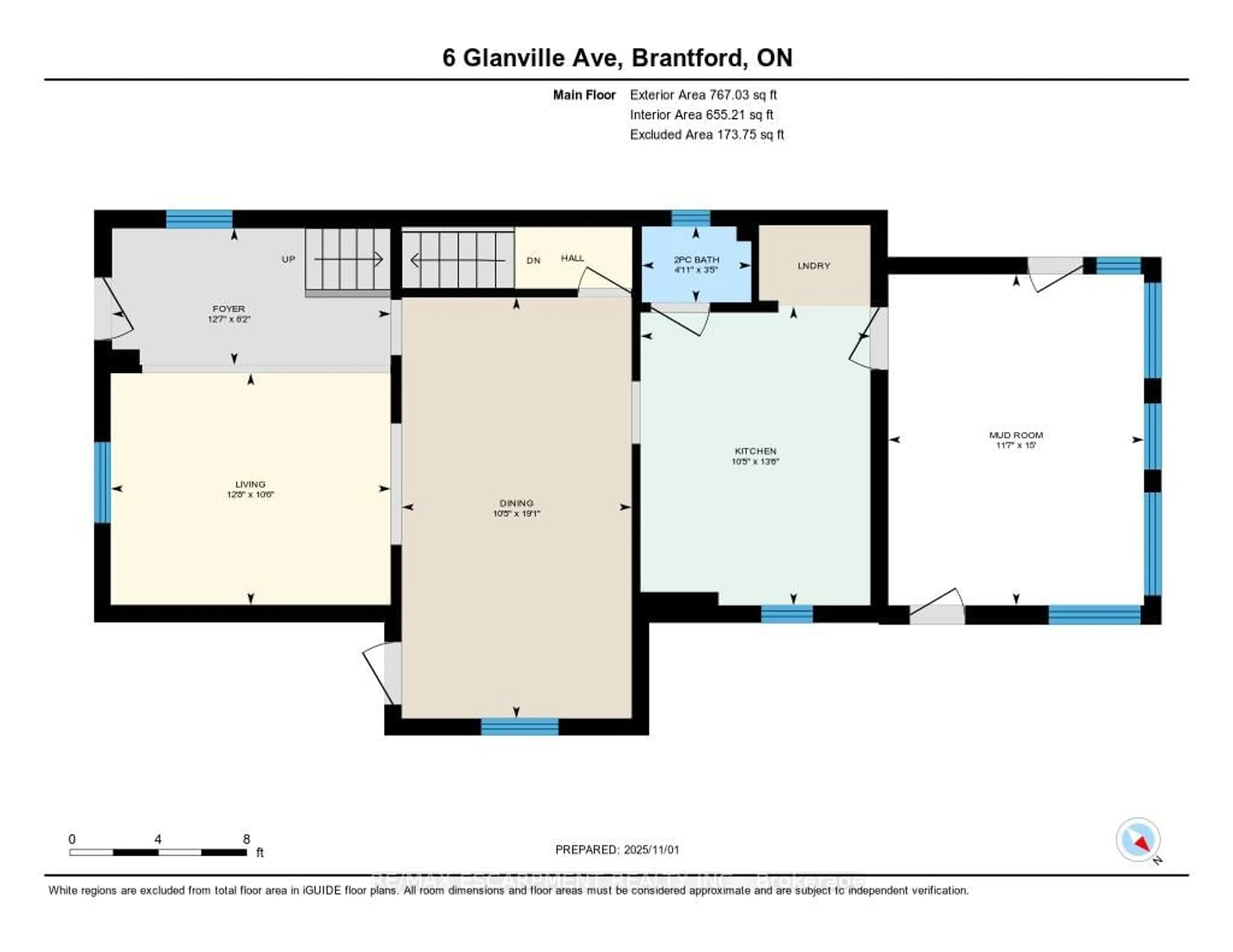 Floor plan for 6 Glanville Ave, Brantford Ontario N3S 2Y7