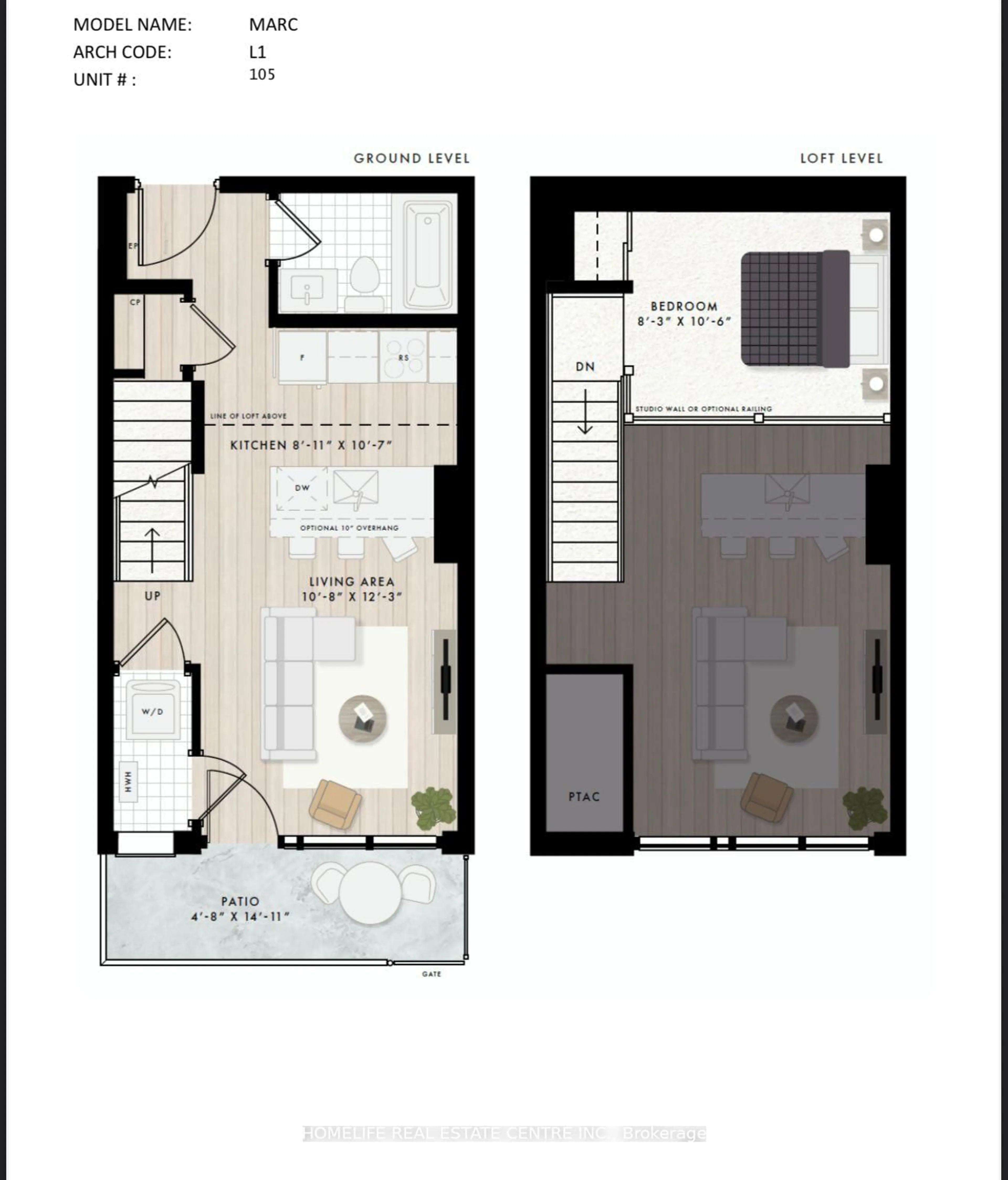 Floor plan for 312 Erb St #105, Waterloo Ontario N2L 0K9