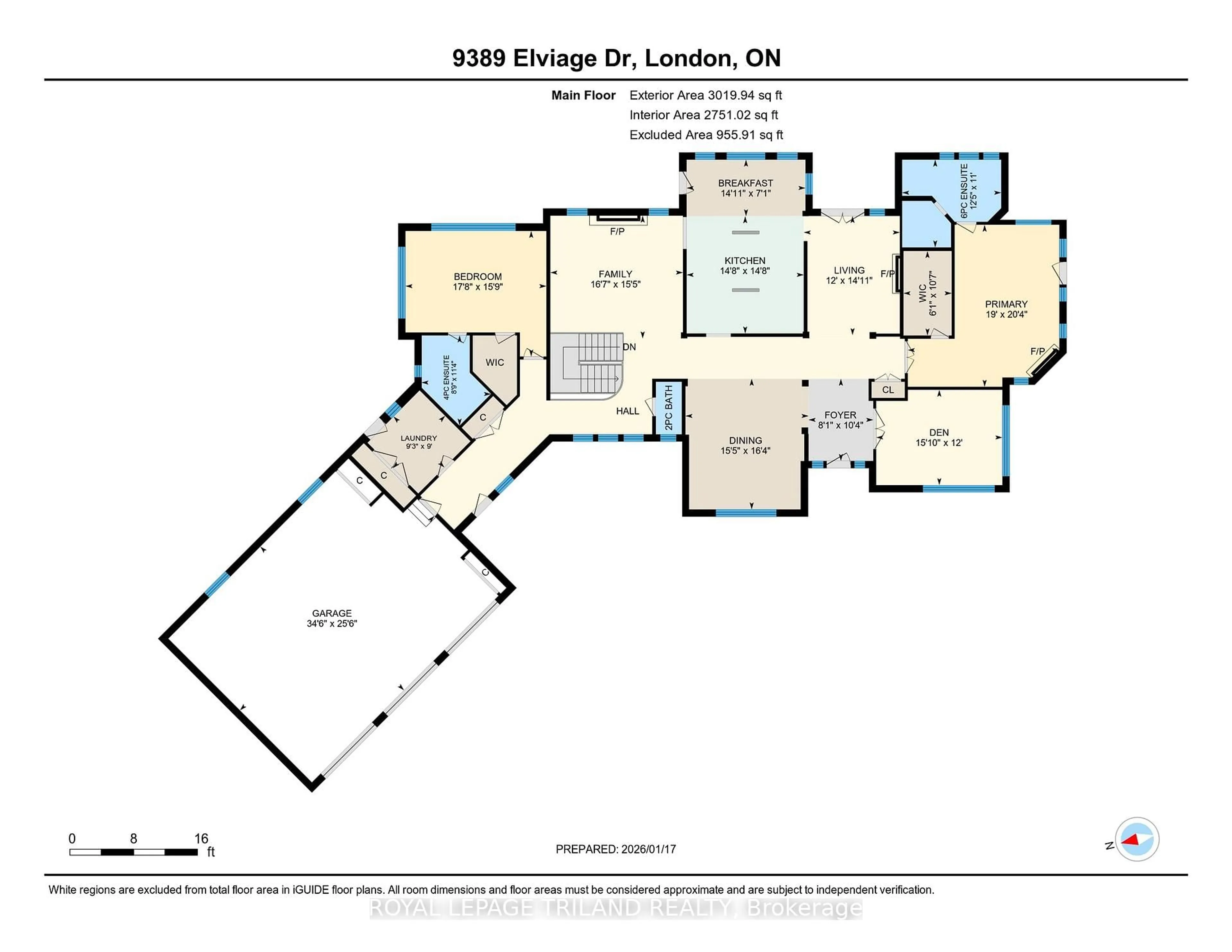 Floor plan for 9389 Elviage Dr, London South Ontario N6K 4R8