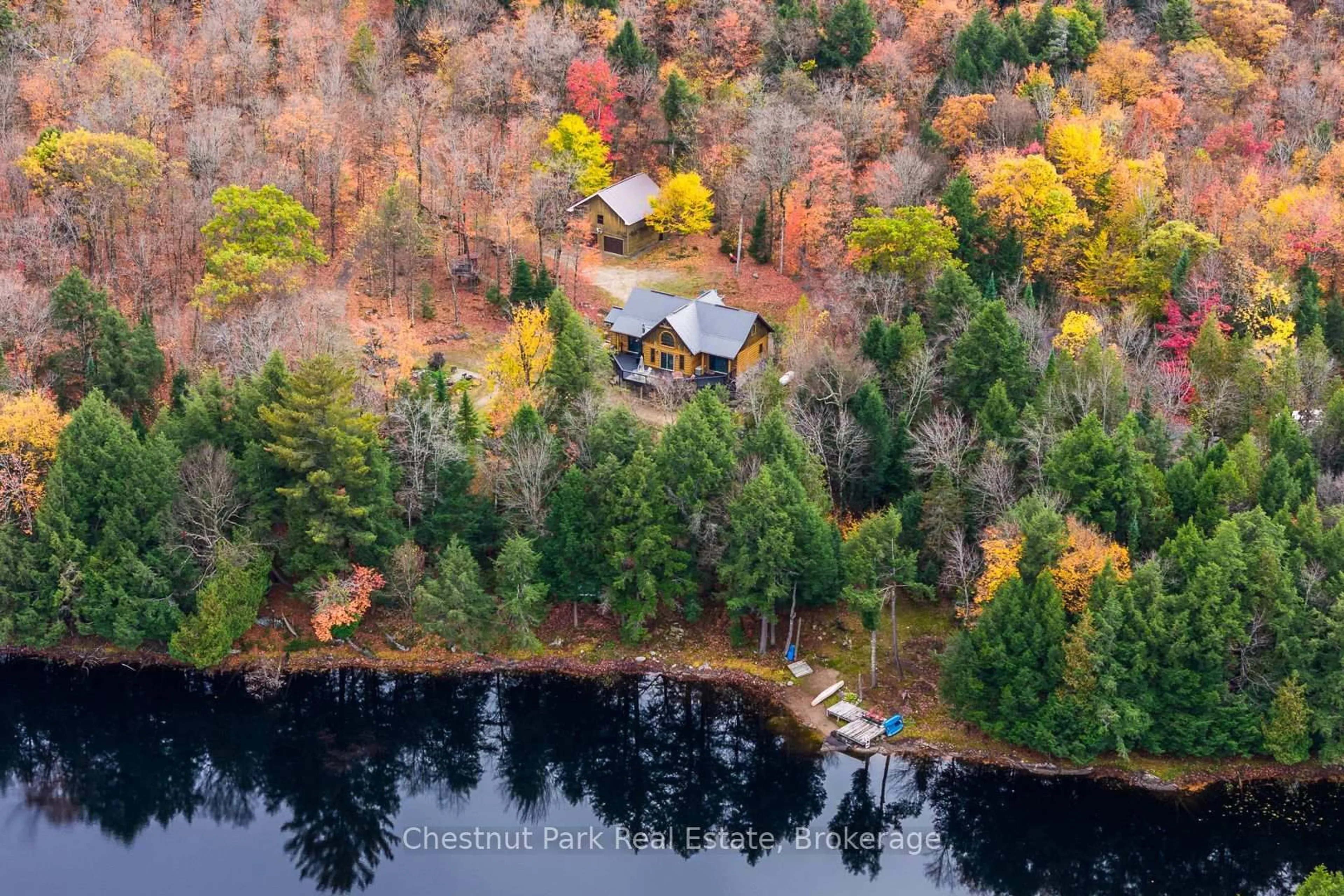 A pic from outside/outdoor area/front of a property/back of a property/a pic from drone, water/lake/river/ocean view for 121 Poor Mans Rd, Parry Sound Remote Area Ontario P0A 1X0
