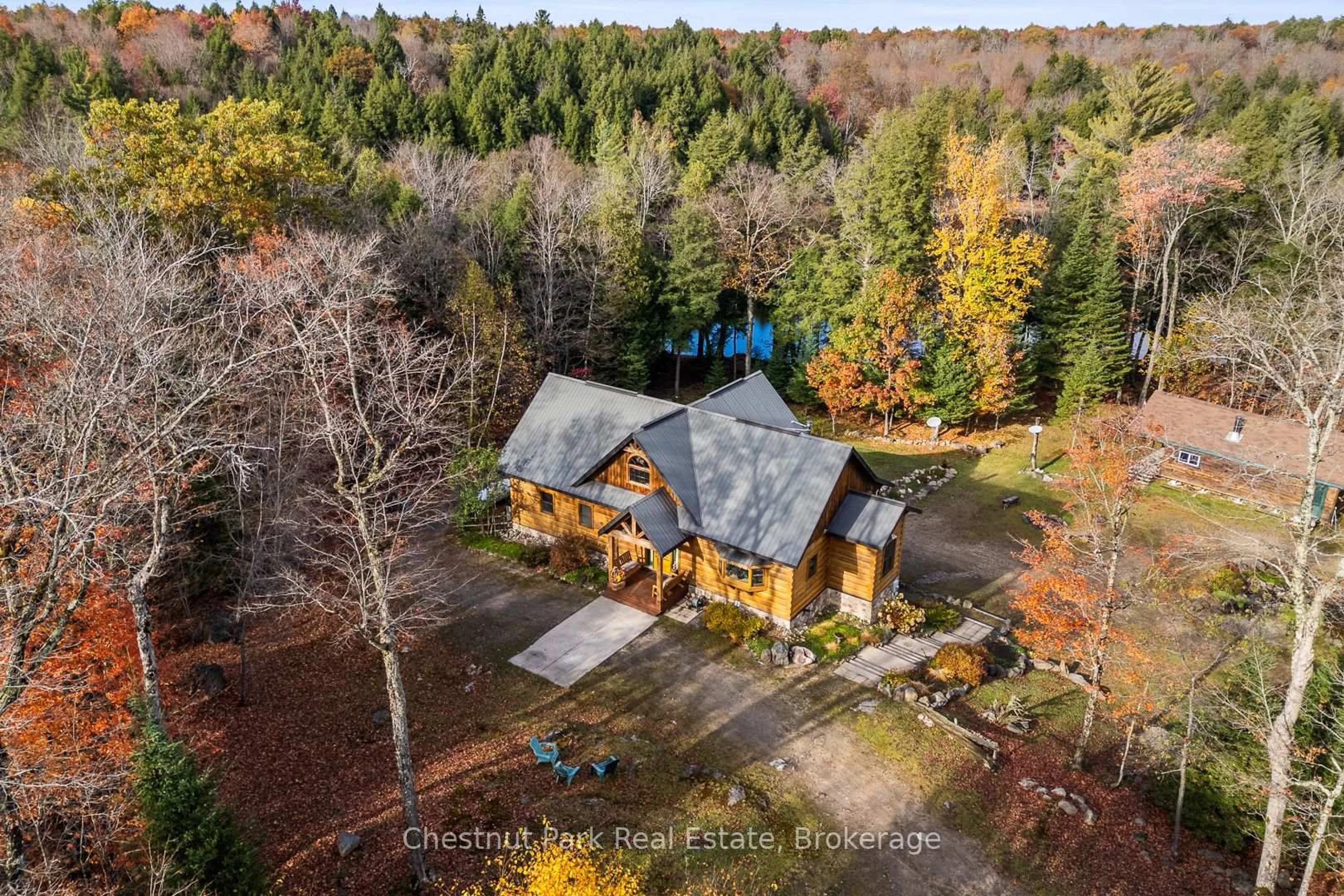 A pic from outside/outdoor area/front of a property/back of a property/a pic from drone, unknown for 121 Poor Mans Rd, Parry Sound Remote Area Ontario P0A 1X0