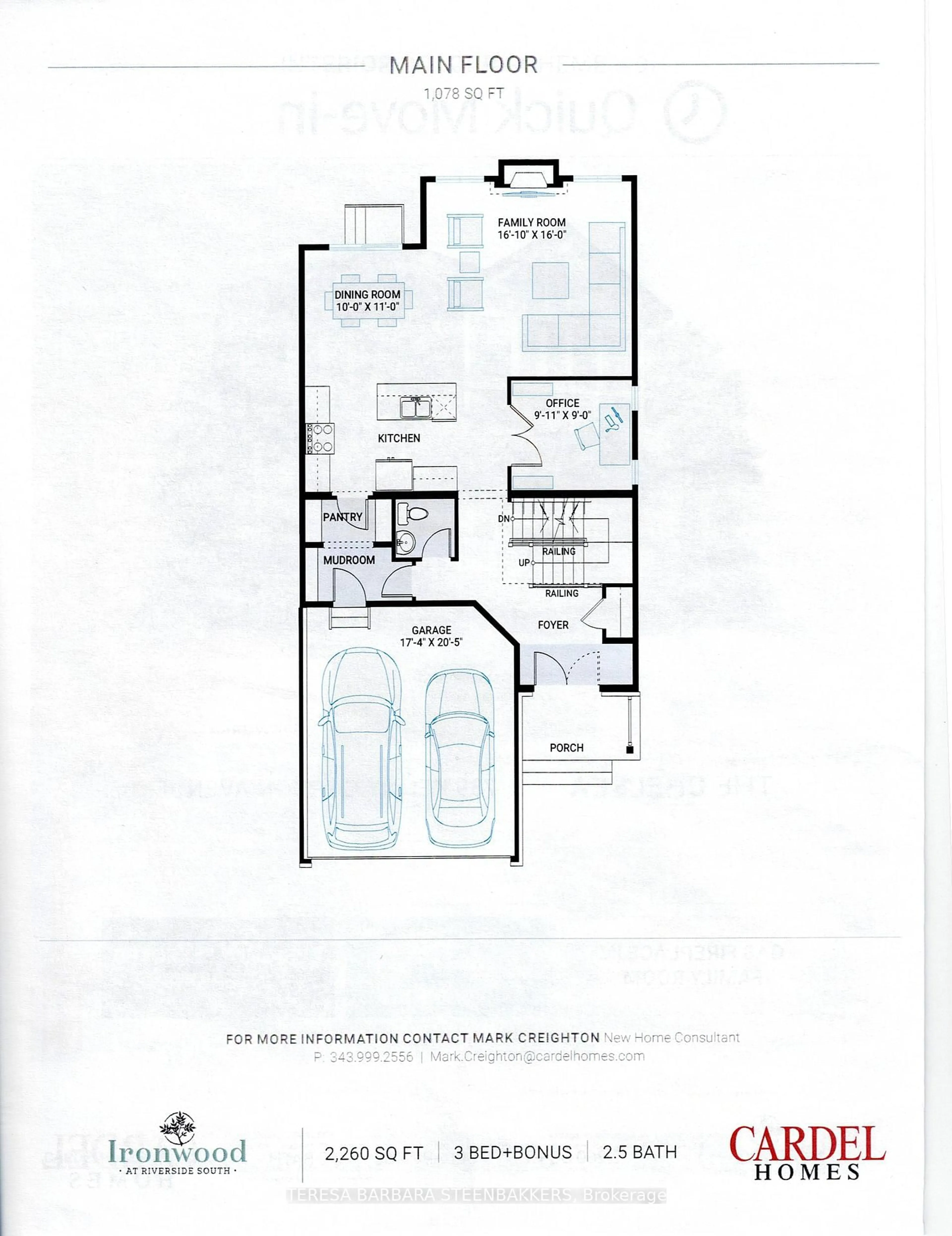 Floor plan for 789 Kenny Gordon Ave, Ottawa Ontario K4M 0X9