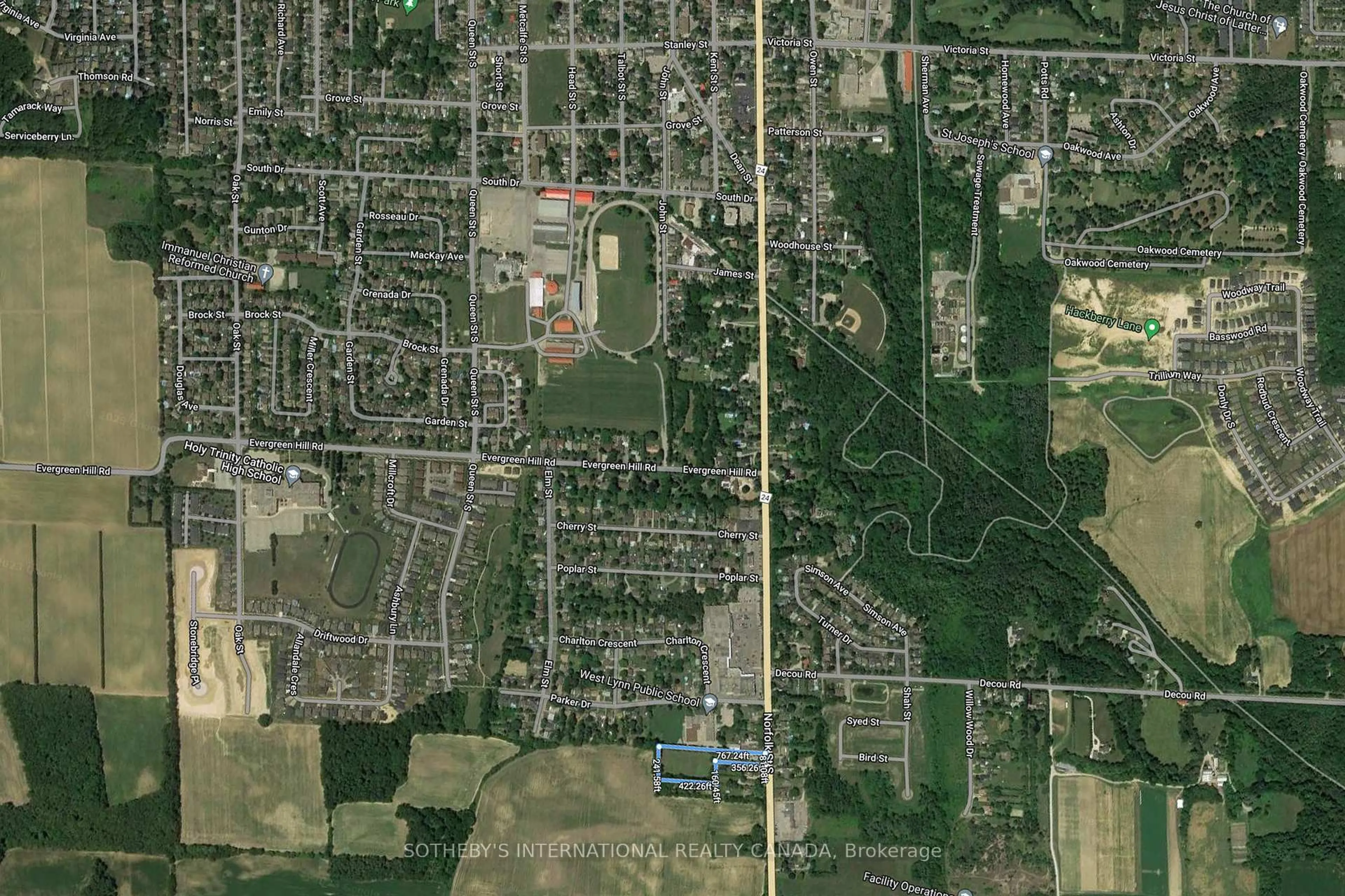 Picture of a map for 498 Norfolk St, Norfolk Ontario N3Y 2X5