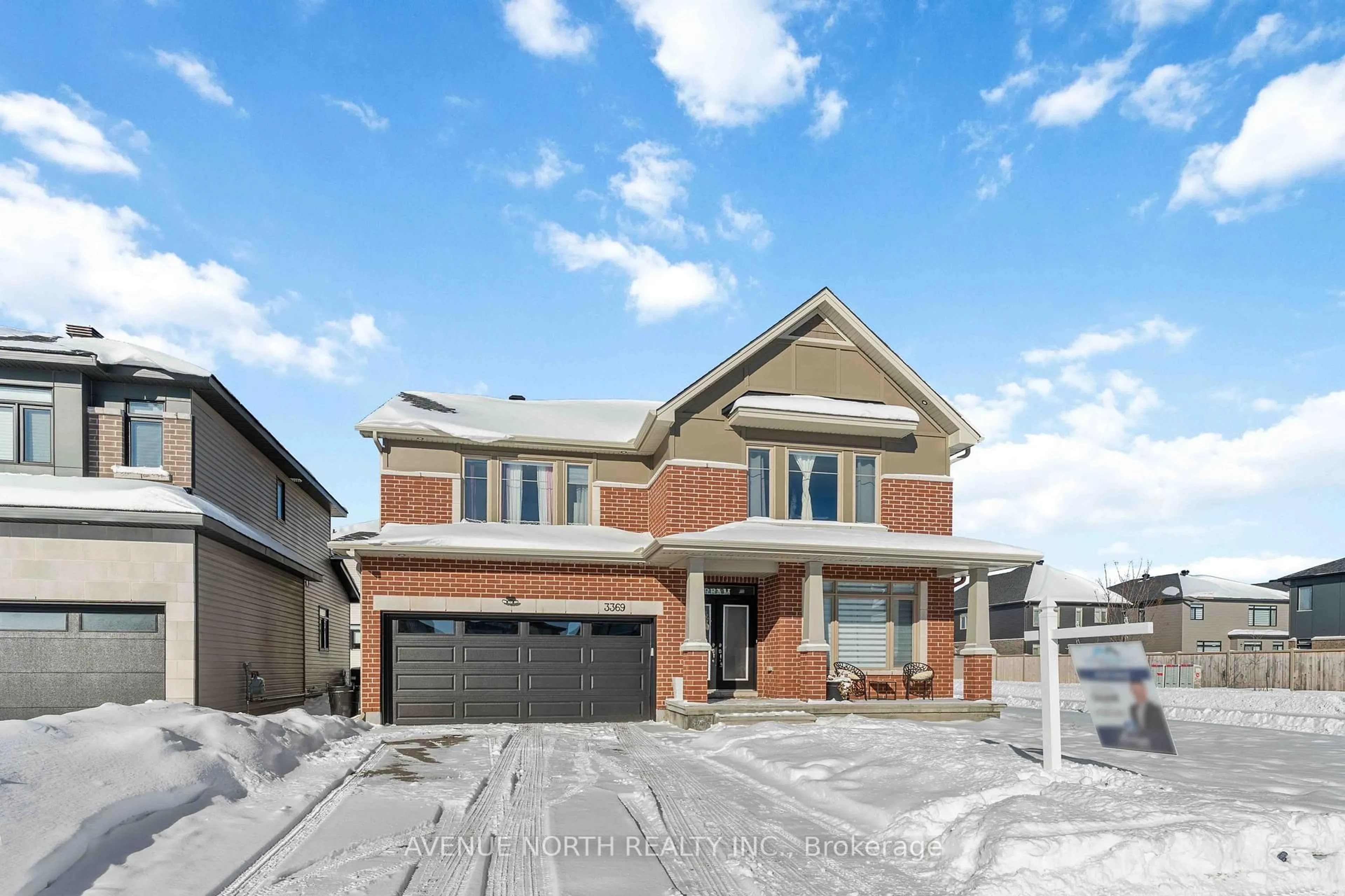 Home with brick exterior material, street for 3369 Findlay Creek Dr, Ottawa Ontario K1T 0V5