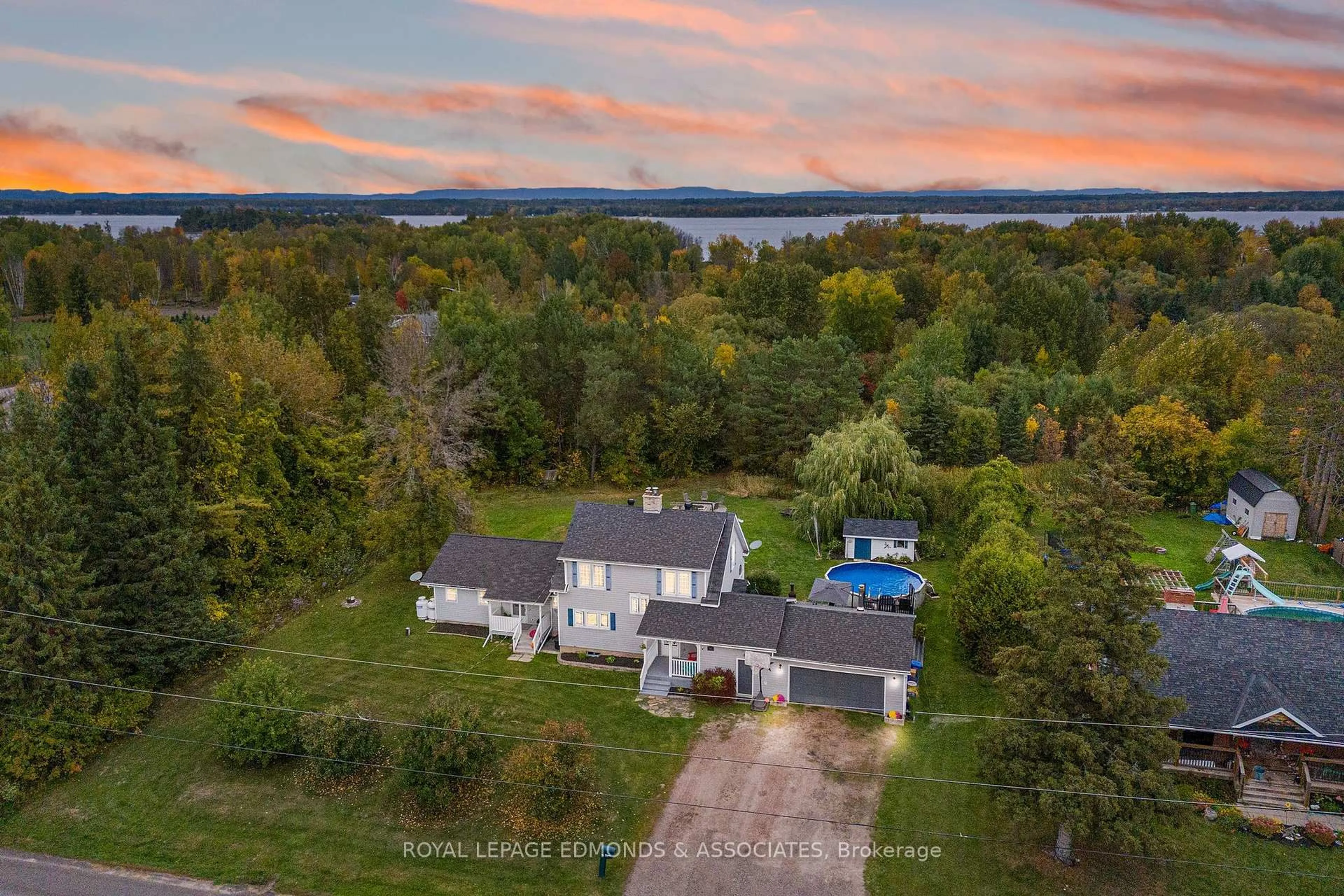 A pic from outside/outdoor area/front of a property/back of a property/a pic from drone, water/lake/river/ocean view for 113 Golf Course Rd, Pembroke Ontario K8A 7B1