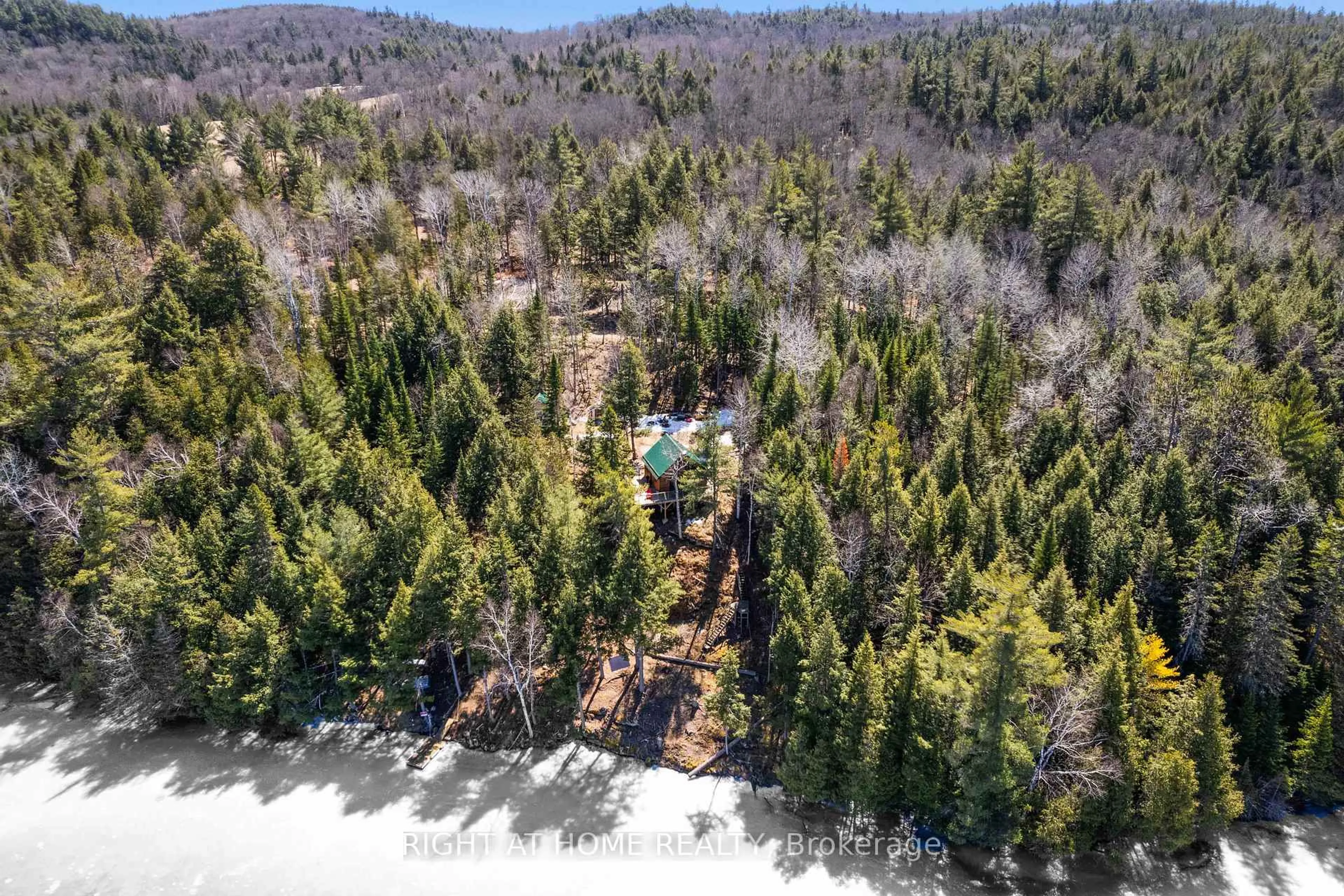A pic from outside/outdoor area/front of a property/back of a property/a pic from drone, forest/trees view for 592 Moccasin Lake Rd, Palmer Rapids Ontario K0J 2E0