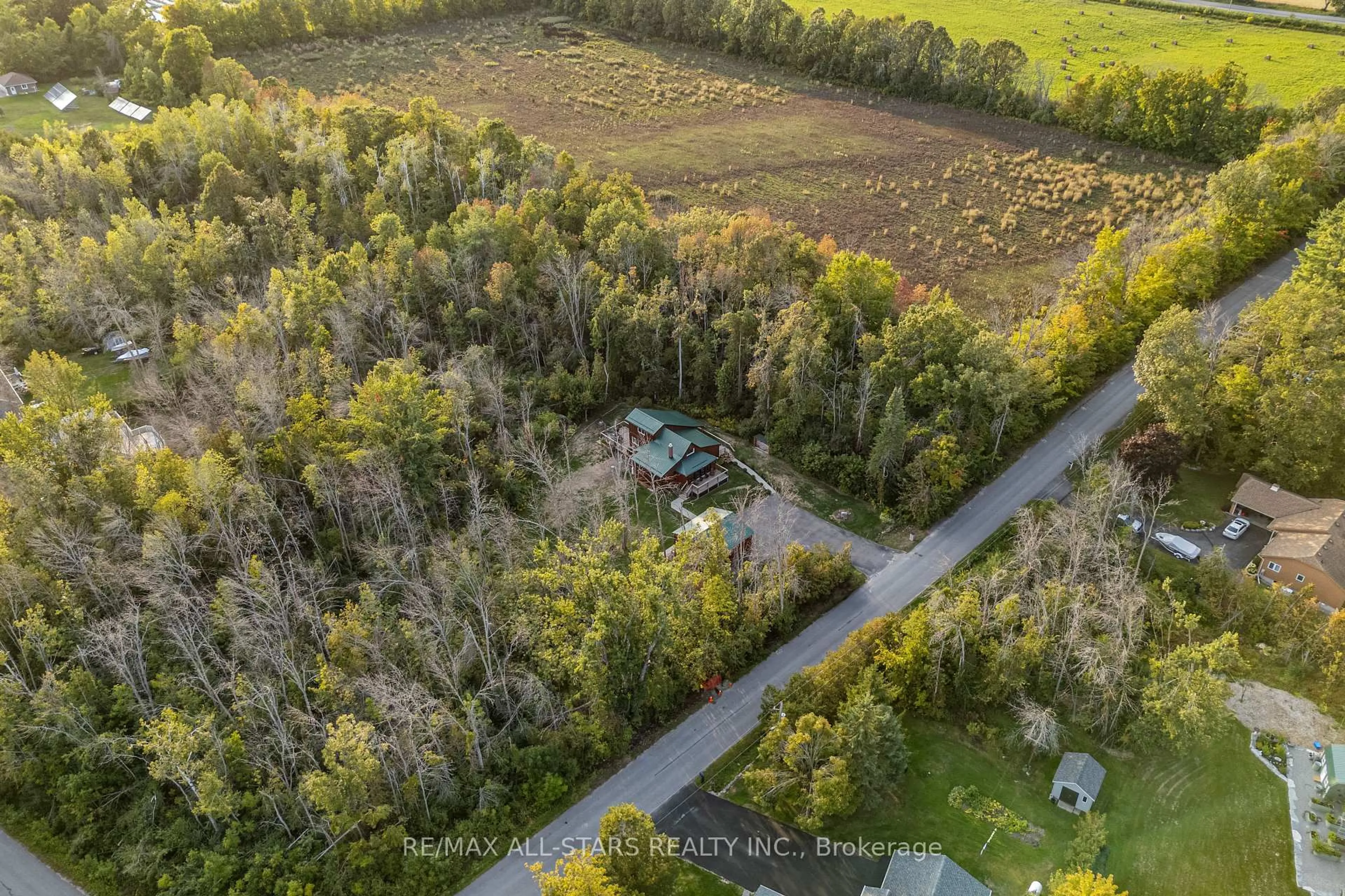 A pic from outside/outdoor area/front of a property/back of a property/a pic from drone, forest/trees view for 36 Stinson's Bay Rd, Kawartha Lakes Ontario K0M 1N0
