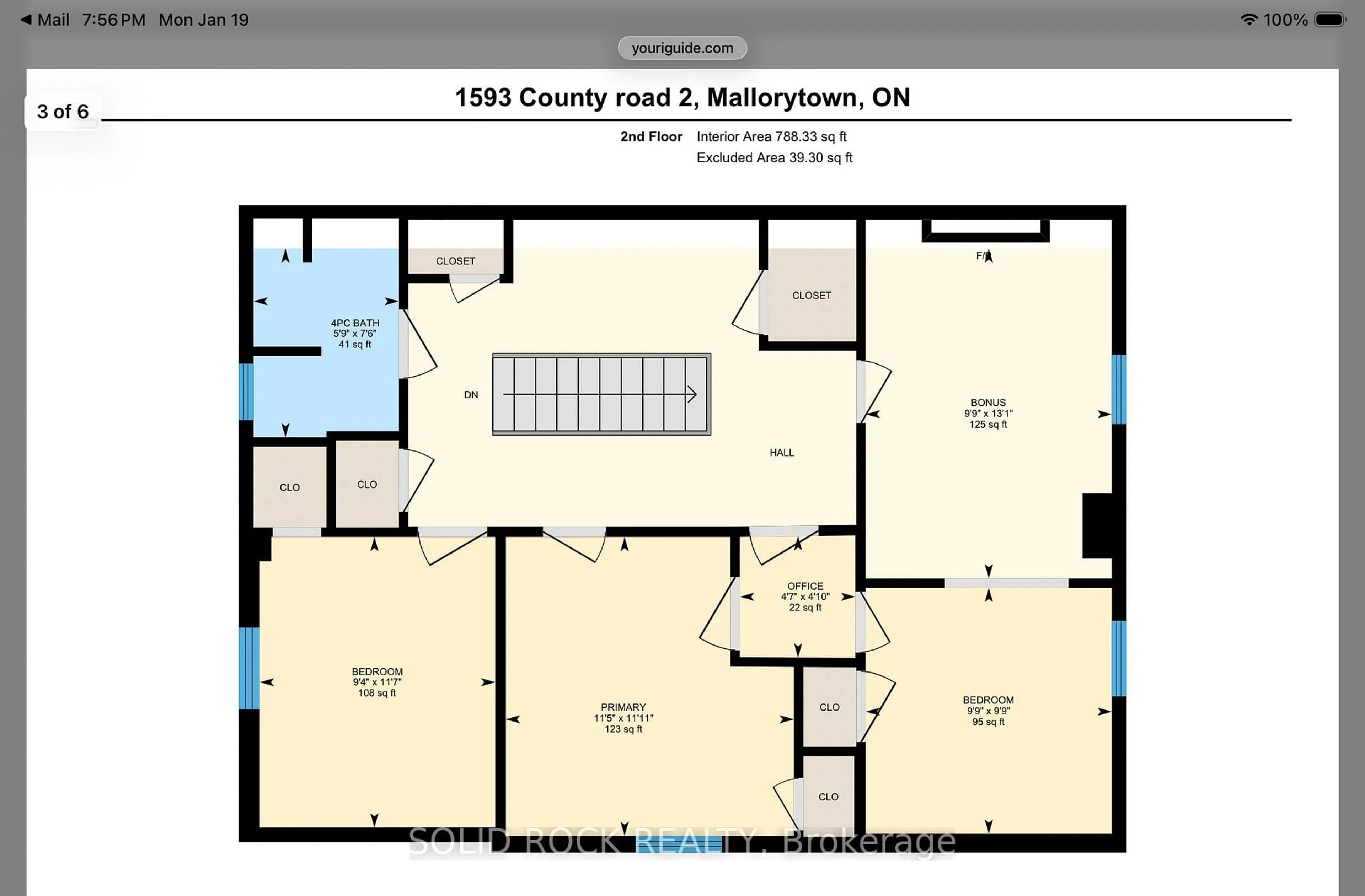 Floor plan for 1593 County 2 Rd, Front of Yonge Ontario K0E 1R0