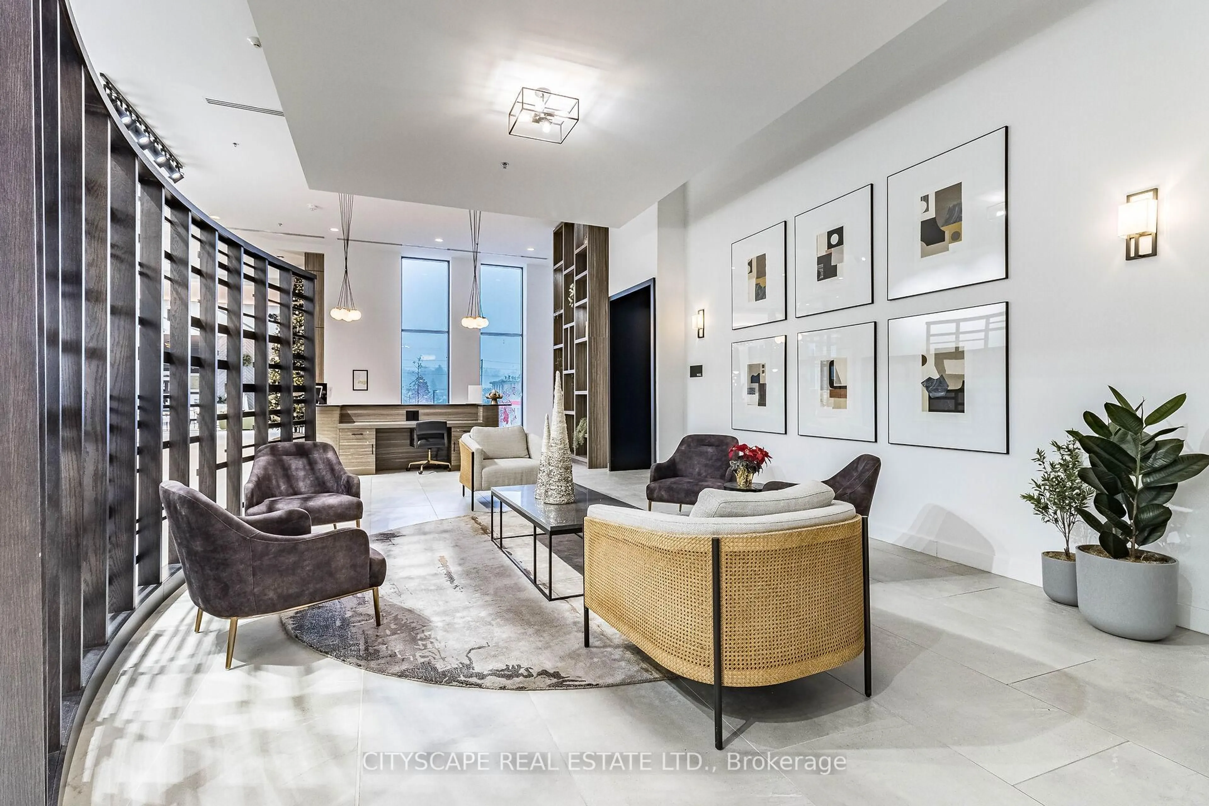 Living room with furniture, unknown for 15 Glebe St #1505, Cambridge Ontario N1S 0C3