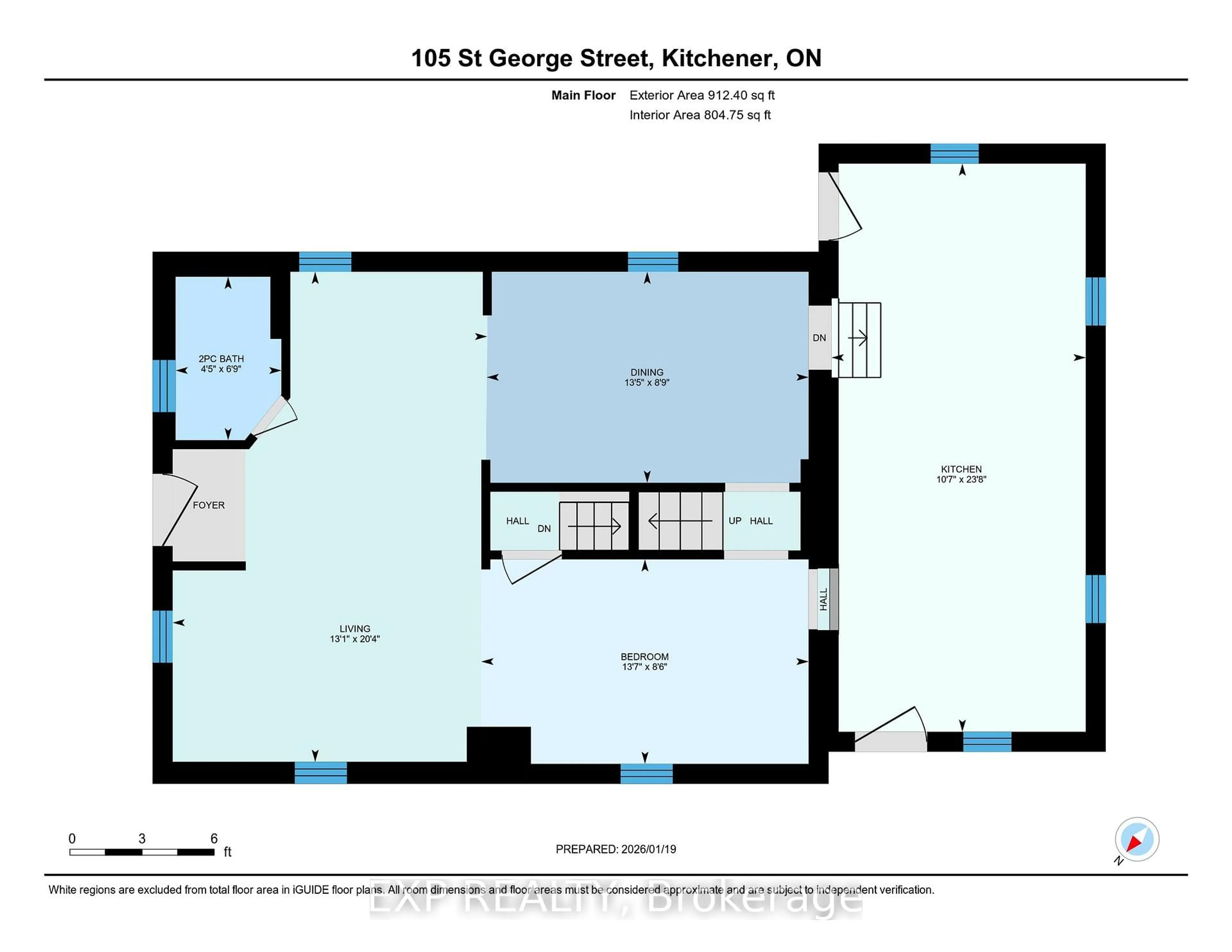 Floor plan for 105 St George St, Kitchener Ontario N2G 2T2