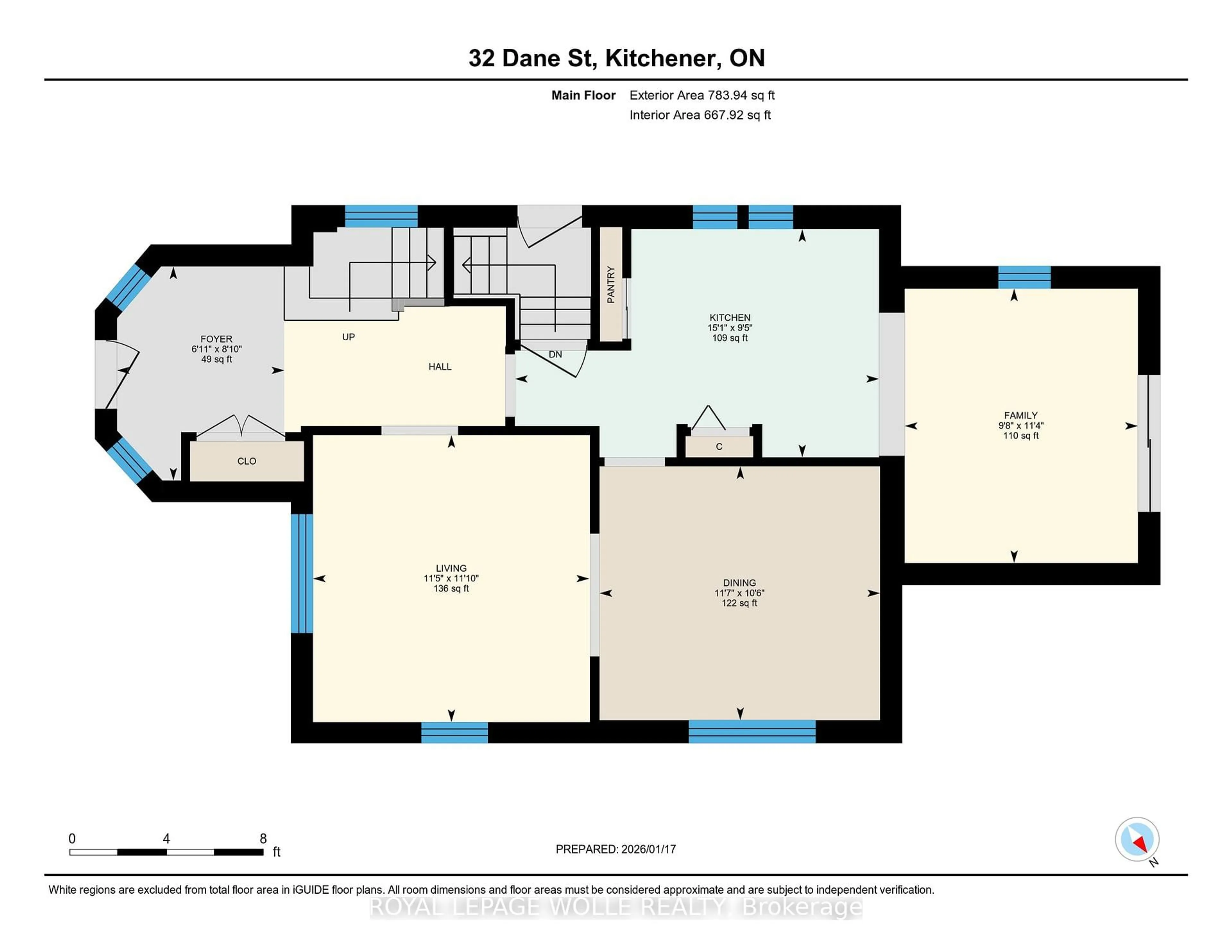 Floor plan for 32 Dane St, Kitchener Ontario N2H 3H7