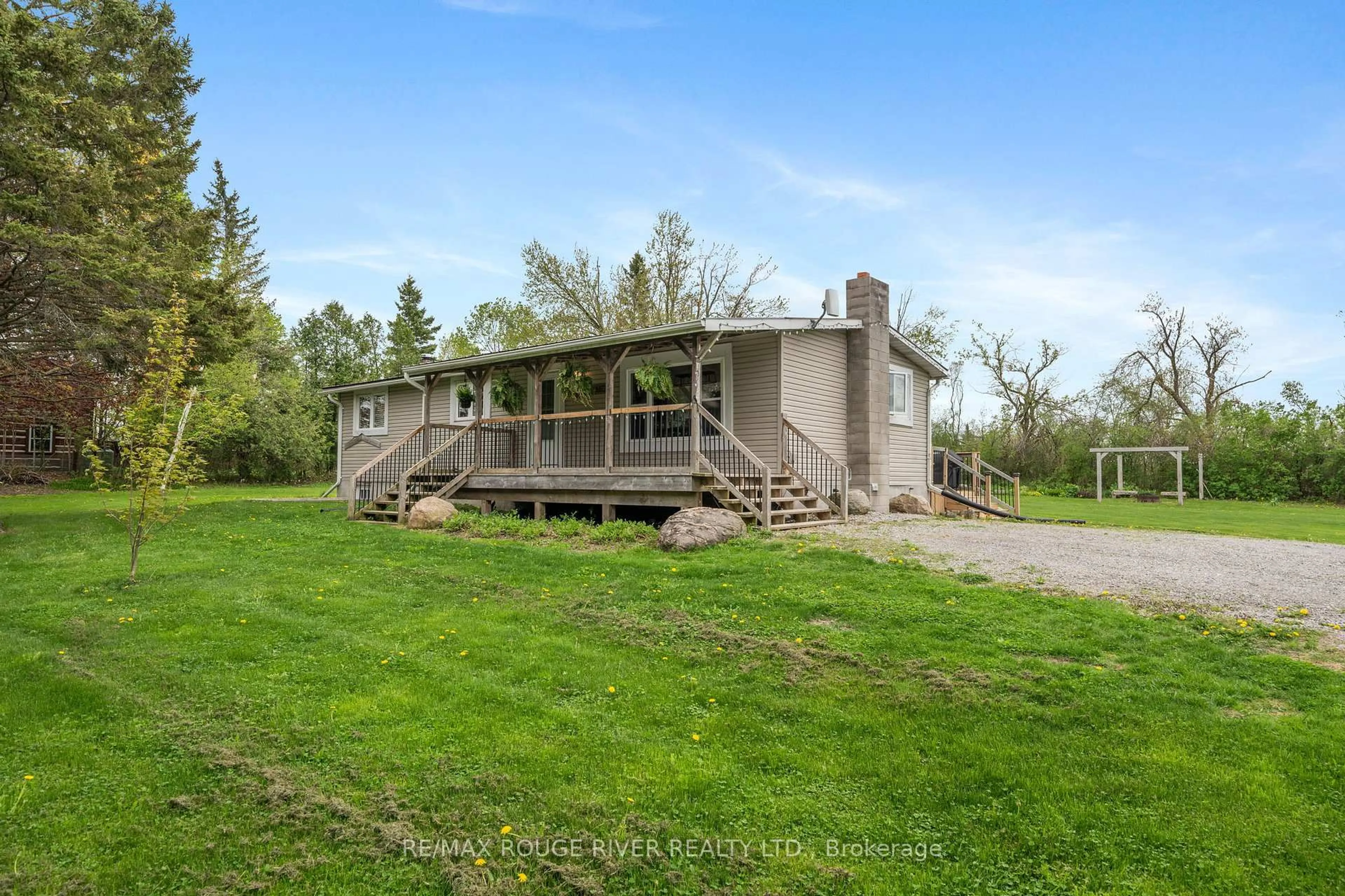A pic from outside/outdoor area/front of a property/back of a property/a pic from drone, water/lake/river/ocean view for 566 Cottingham Rd, Kawartha Lakes Ontario K0L 2W0
