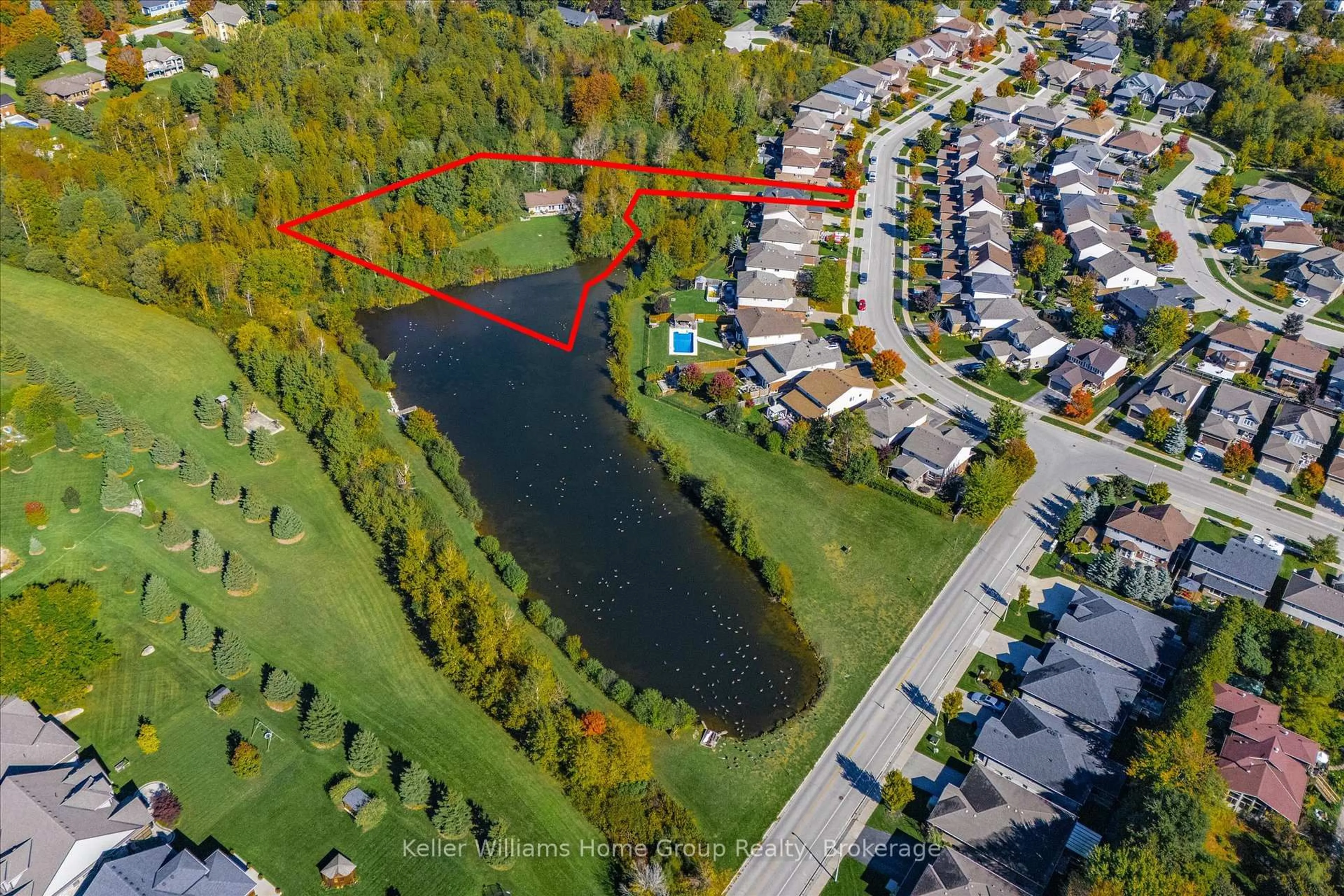 A pic from outside/outdoor area/front of a property/back of a property/a pic from drone, water/lake/river/ocean view for 568 Black St, Centre Wellington Ontario N1M 0A3