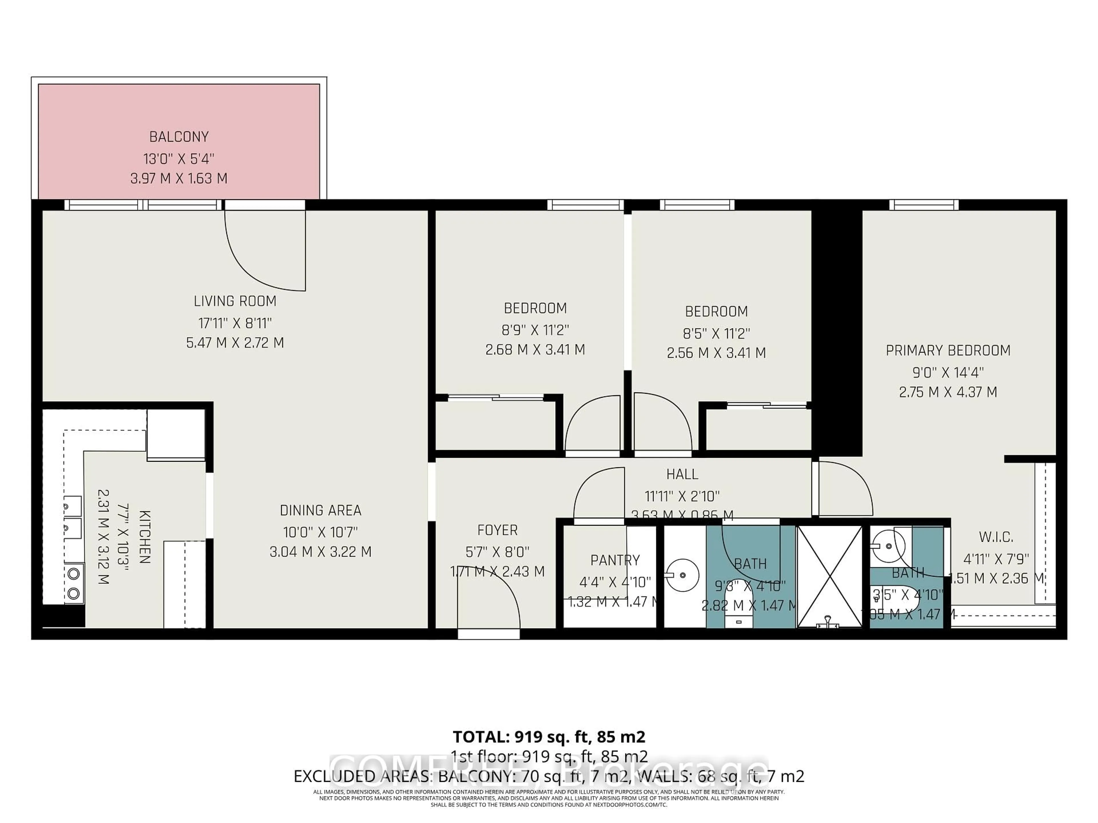 Floor plan for 915 Elmsmere Rd #817, Ottawa Ontario K1J 8H8