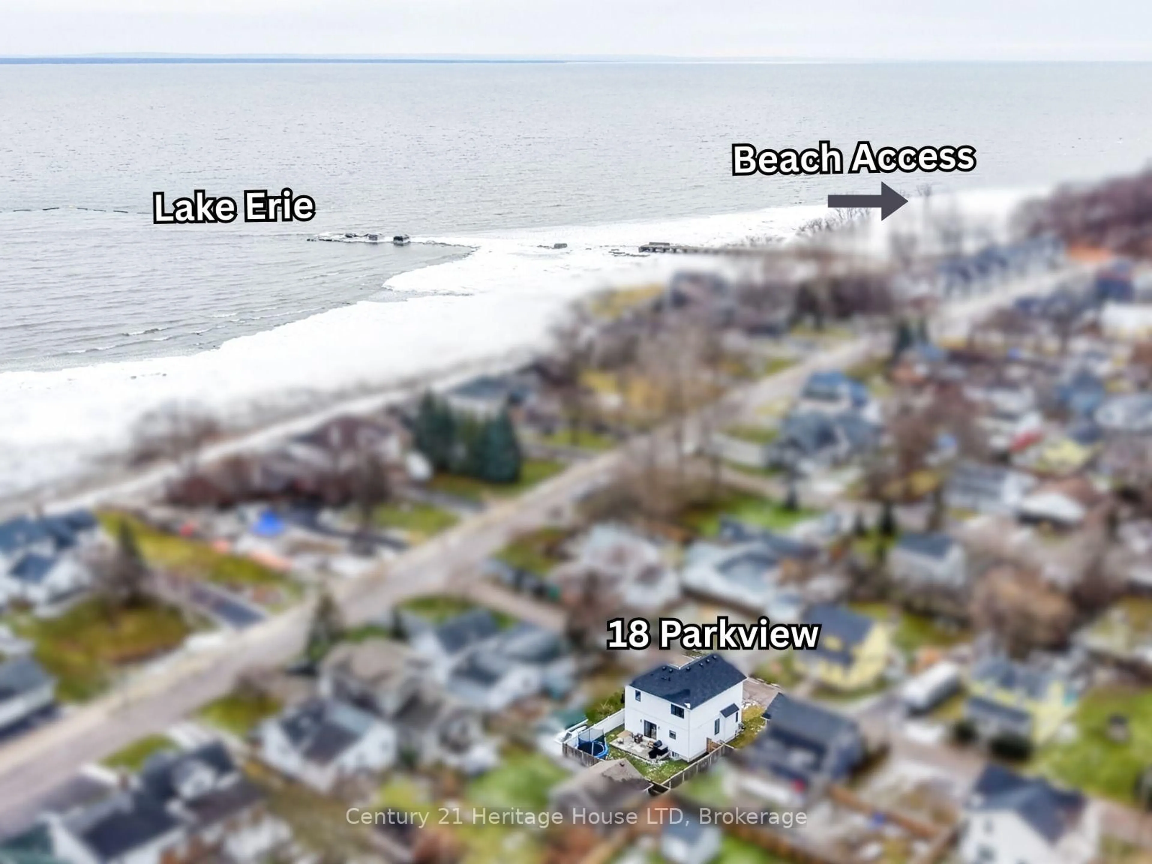 A pic from outside/outdoor area/front of a property/back of a property/a pic from drone, water/lake/river/ocean view for 18 Parkview Ave, Fort Erie Ontario L2A 5L7