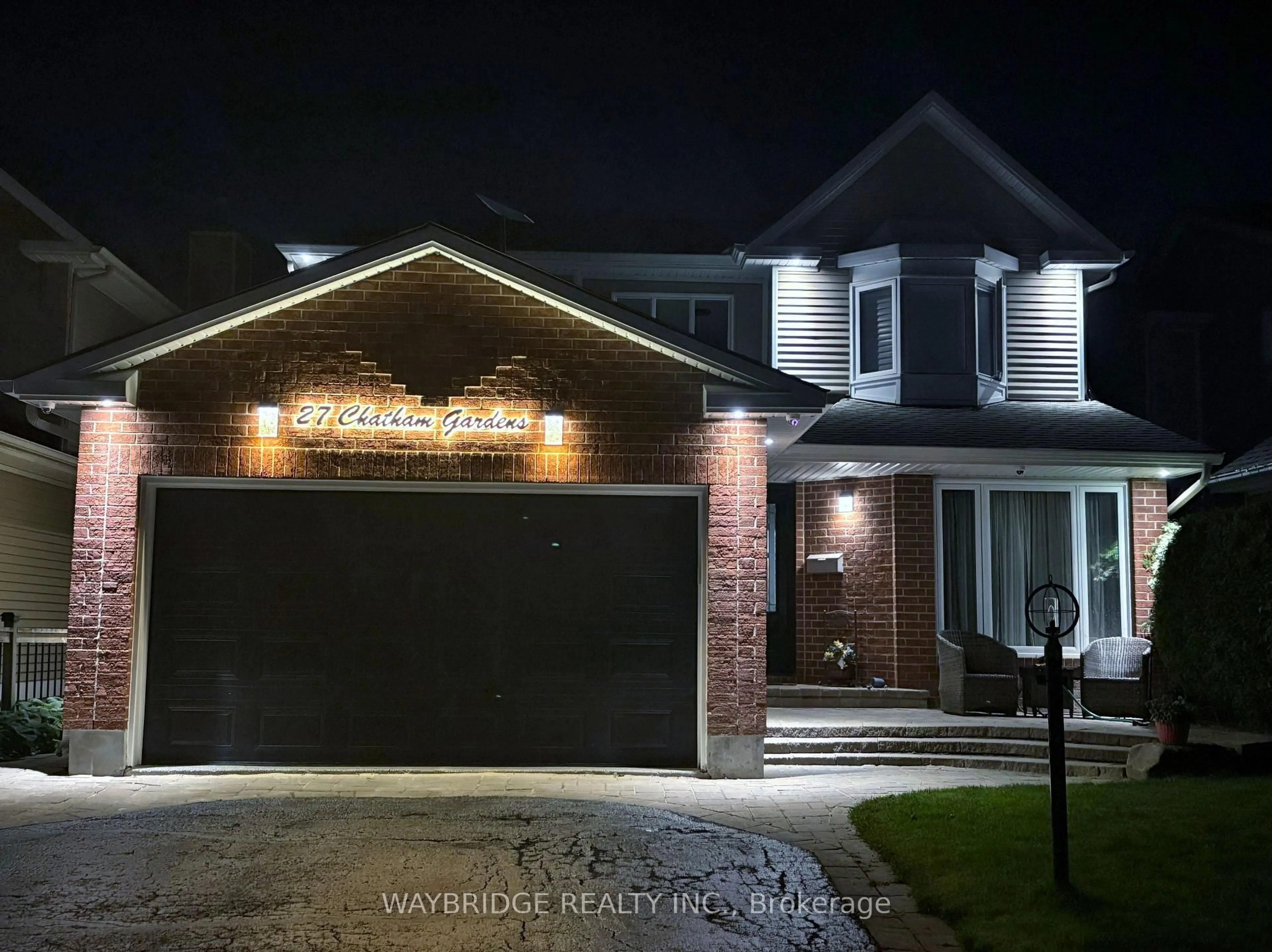 Home with brick exterior material, street for 27 Chatham Gdns, Barrhaven Ontario K2J 3M2