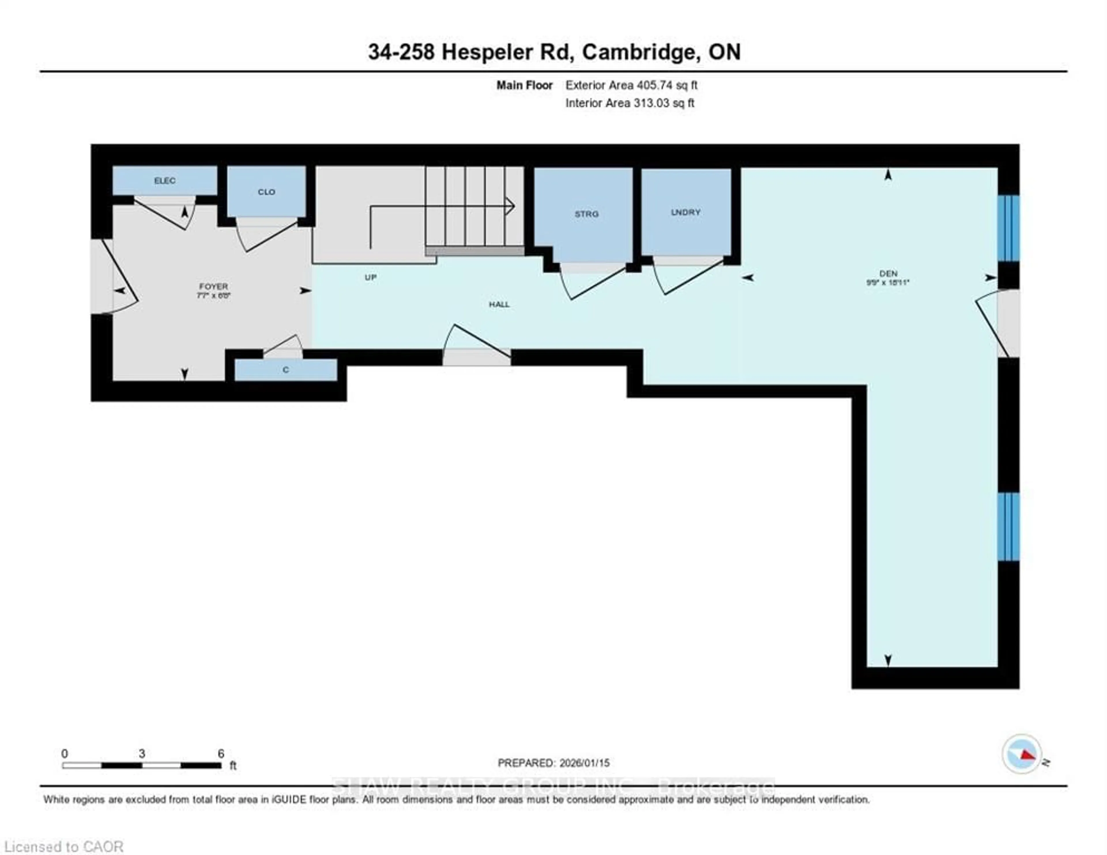 Floor plan for 258 Hespeler Rd #34, Cambridge Ontario N1R 0C9