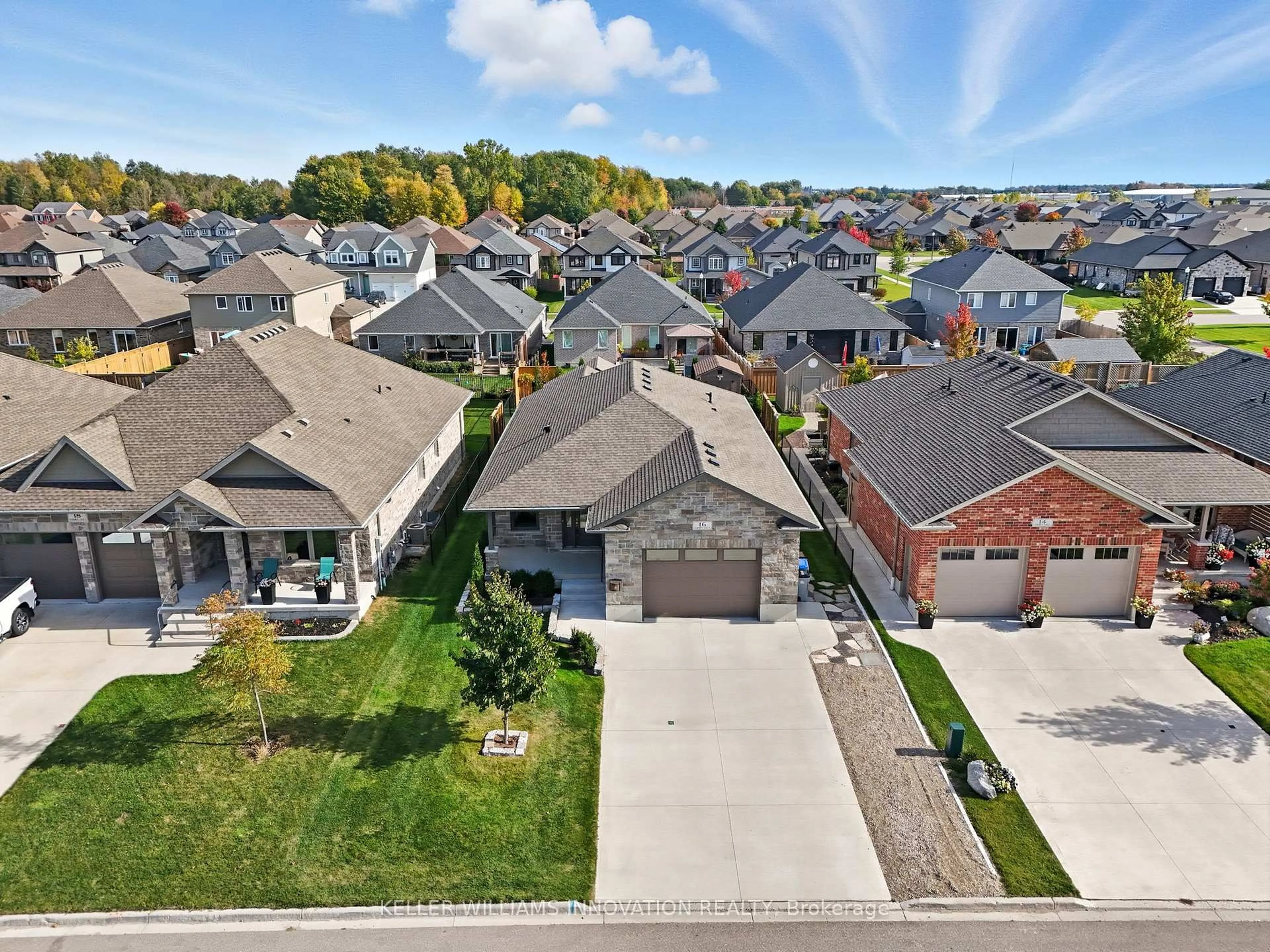 A pic from outside/outdoor area/front of a property/back of a property/a pic from drone, street for 16 Forbes Cres, North Perth Ontario N4W 0B3
